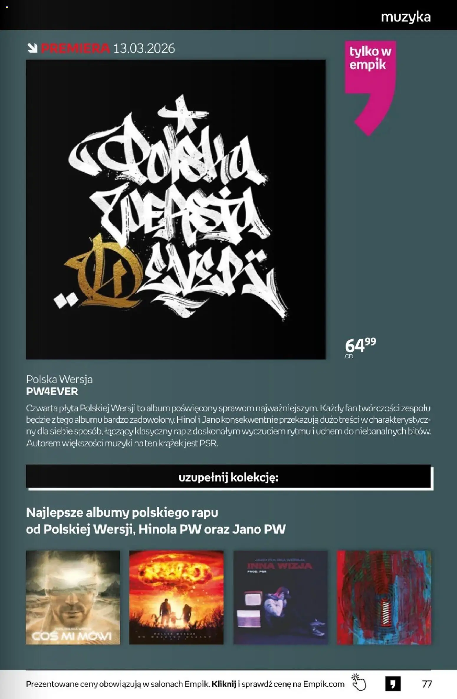 Empik promocje - Tom kultury Muzyka od 11.03.2026 | Strona: 5