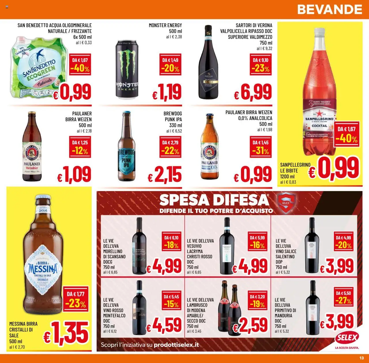 Volantino A&O del 15.09.2025 | Pagina: 13 | Prodotti: Birra, Acqua, Sale, Vino rosso