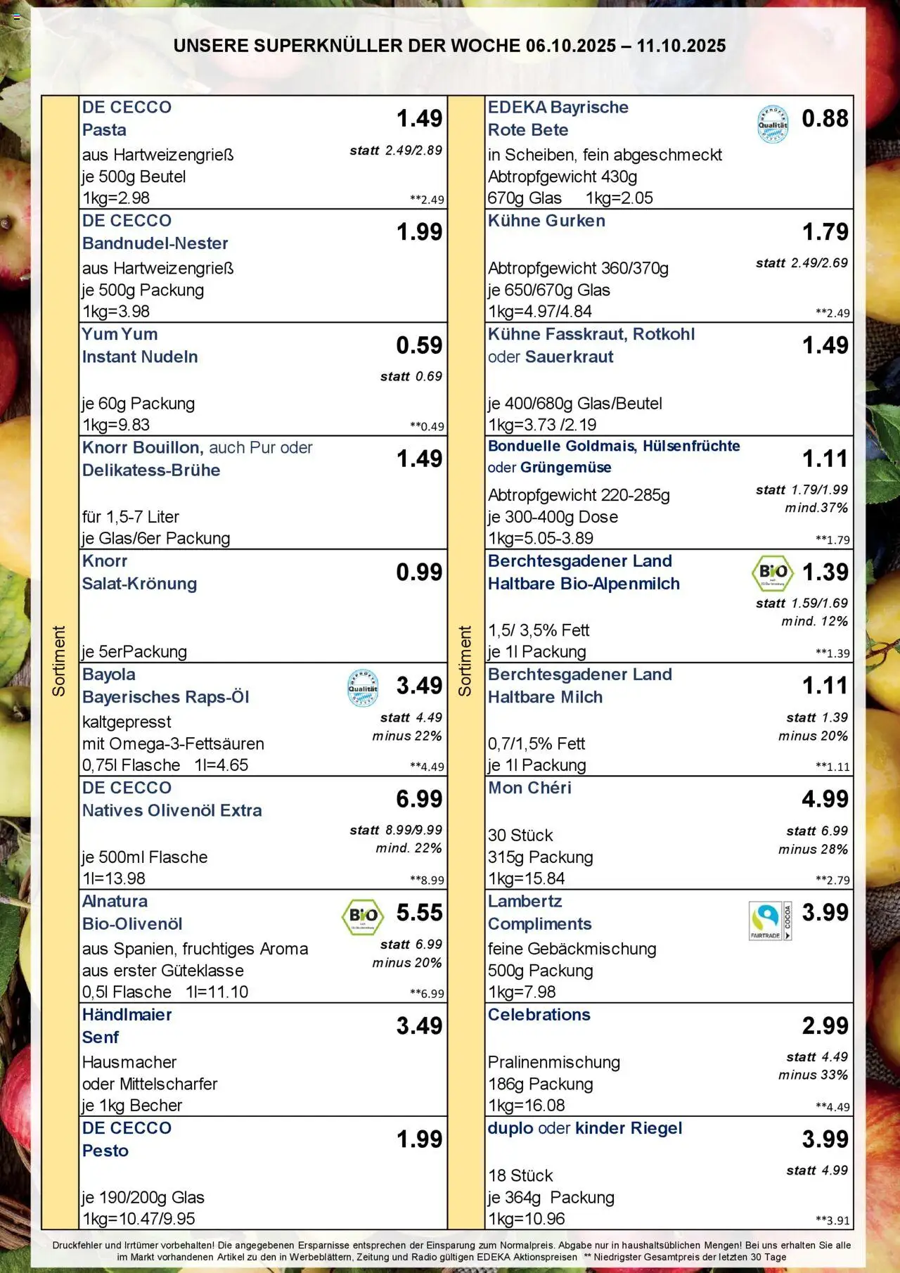 Simmel - Bayern – gültig ab 06.10.2025 | Seite: 2 | Produkte: Milch, Rotkohl, Pasta, Gurken