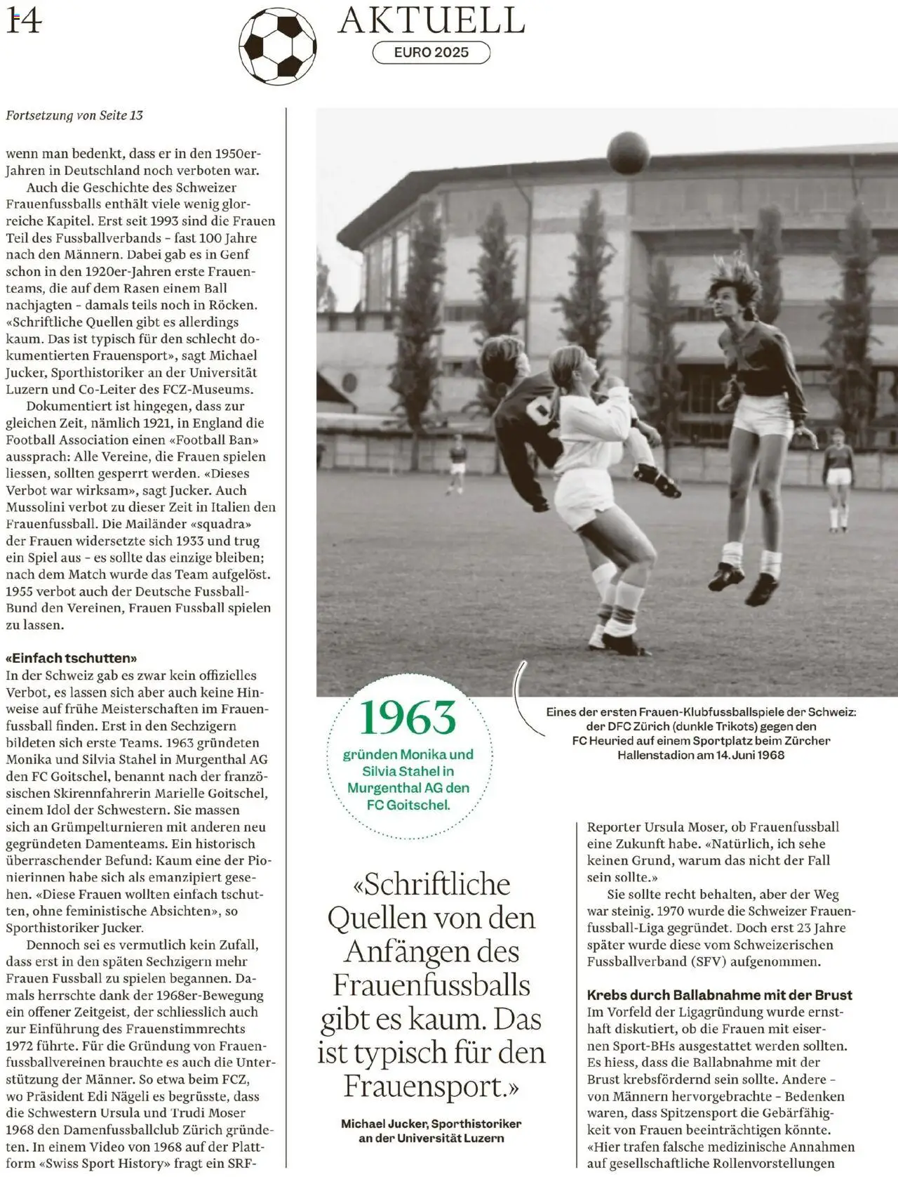 Migros Magazin ab 16.06.2025 | Seite: 14 | Produkte: Fußball, Video, Spiel, Fall