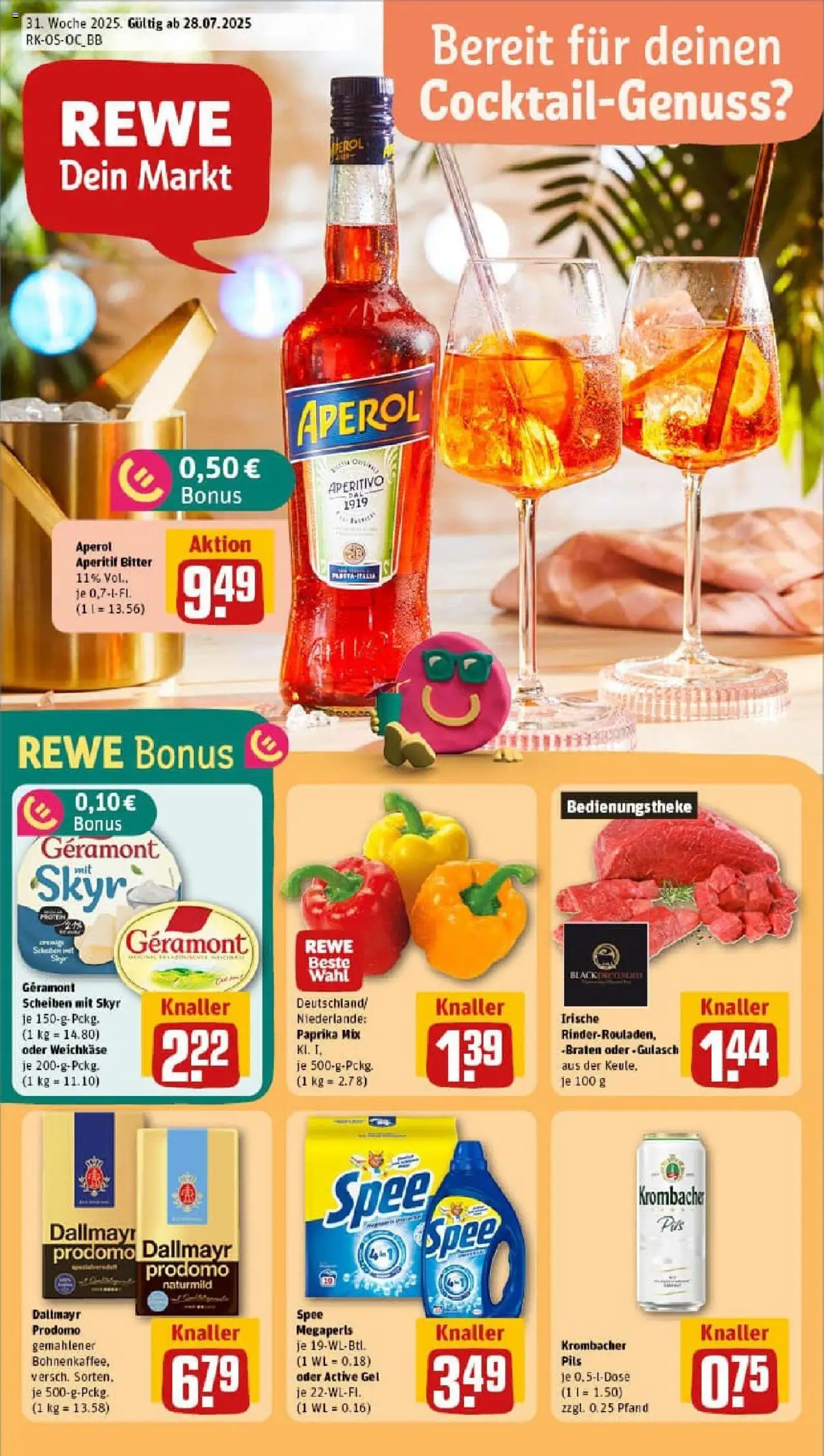 Rewe prospekt Berlin / Steglitz	 - gültig ab dem 27.07.2025 | Seite: 1 | Produkte: Geramont, Pils, Skyr, Spee