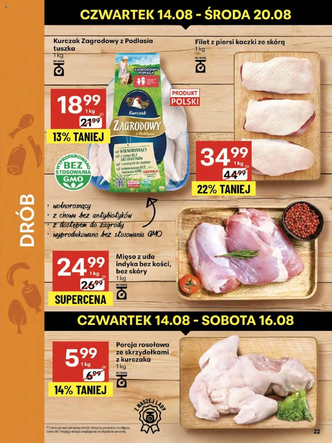 Delikatesy Centrum Gazetka - Sklepy Własne od 14.08.2025 | Strona: 22 | Produkty: Kurczak, Piersi, Mięso, Kurczak zagrodowy