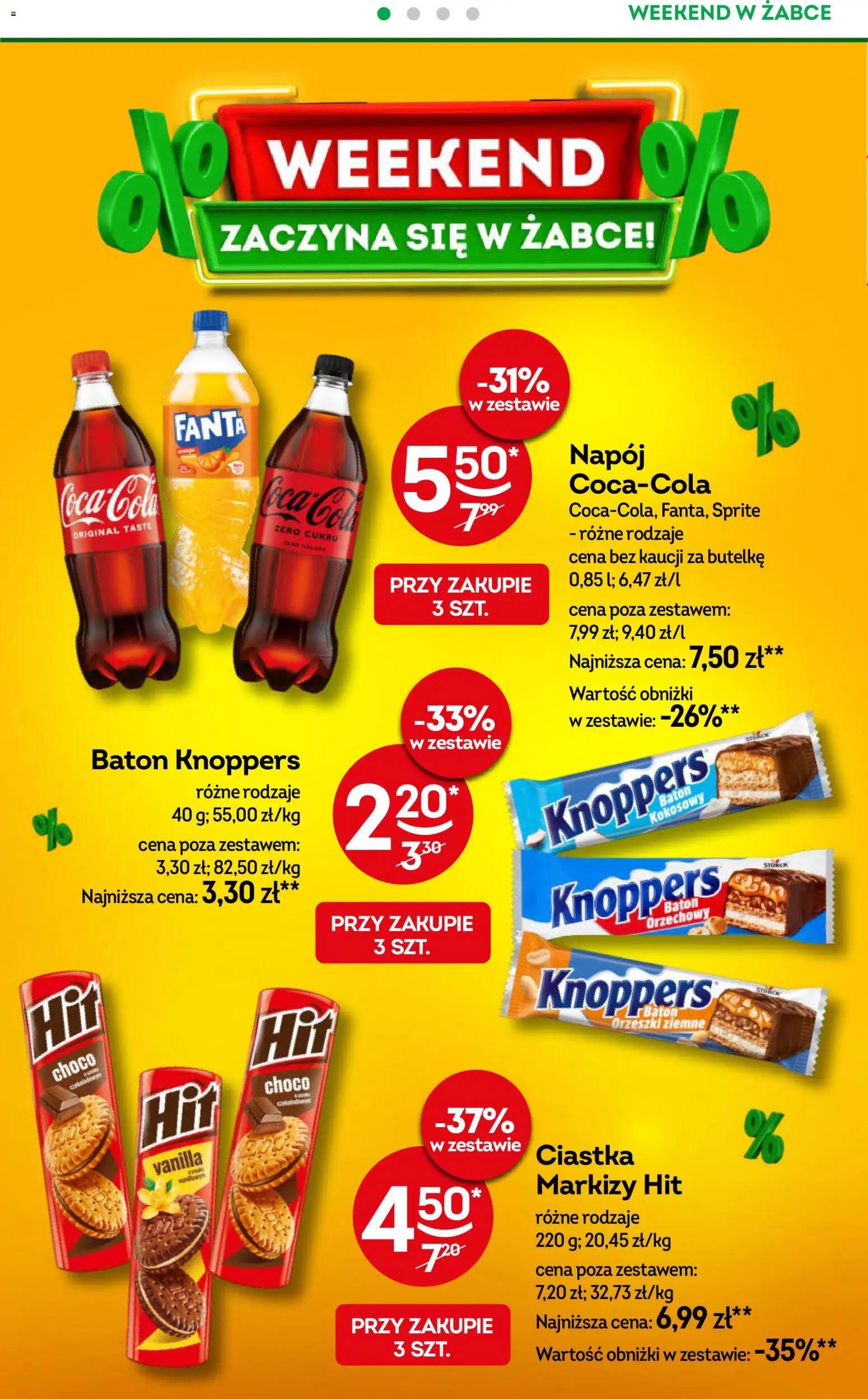 Żabka Gazetka - Weekendowe promocje od 24.10.2025 | Strona: 2 | Produkty: Knoppers, Baton, Orzeszki ziemne, Ciastka