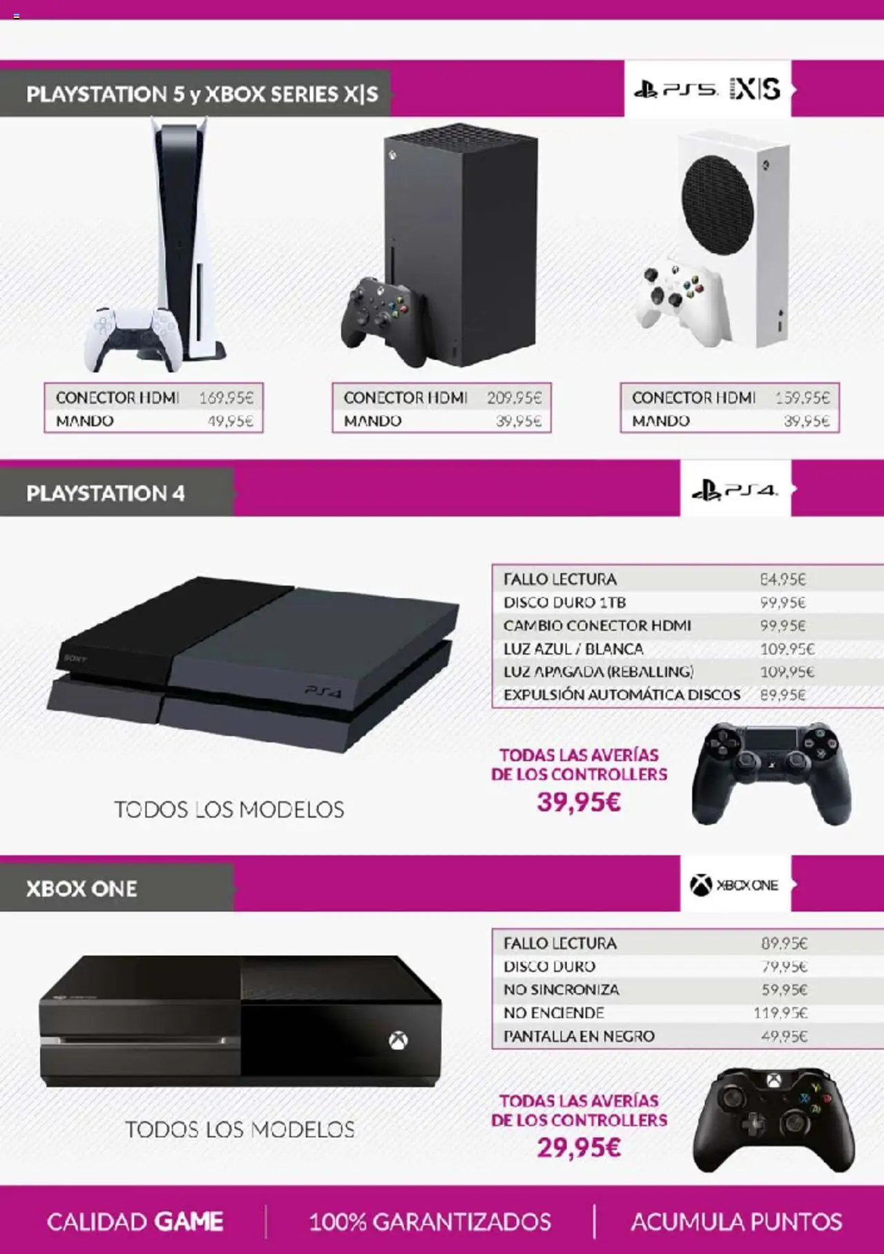 Game Reparamos consolas │ válido desde el 11.06.2024 | Página: 5 | Productos: Conector, Playstation, Xbox, Disco