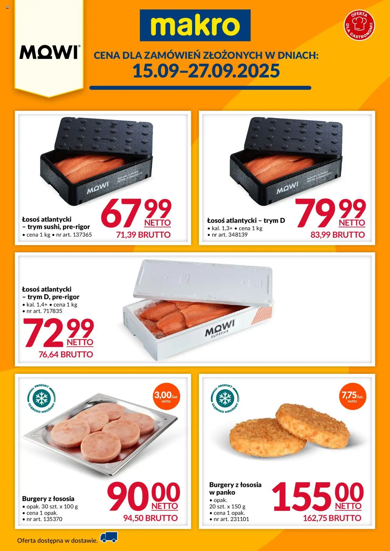 Makro Gazetka - MOWI od 15.09.2025 | Strona: 1 | Produkty: Łosoś atlantycki, Łosoś