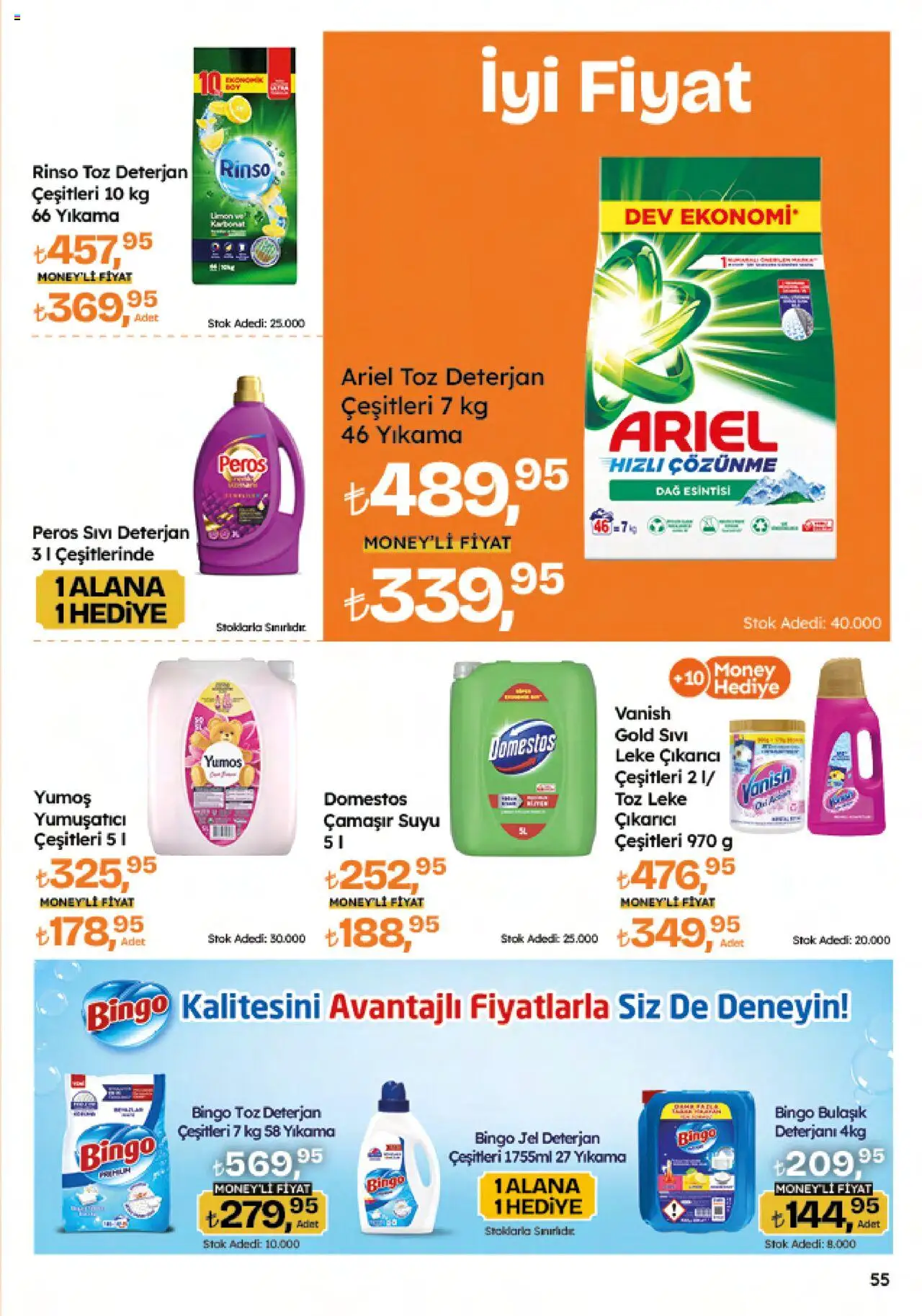 Migros Katalog - Migroskop - 09.10.2025 tarihinden itibaren geçerlidir | Sayfa: 55 | Ürünler: Yumuşatıcı, Leke çıkarıcı, Deterjan, Limon