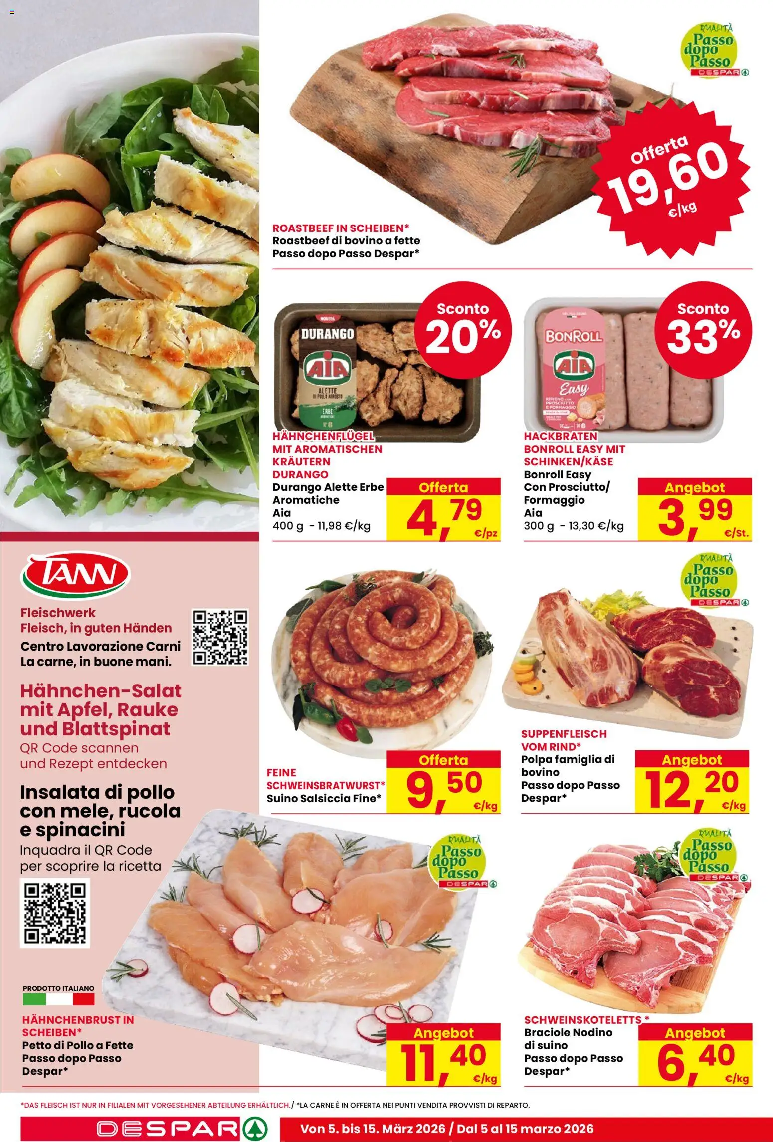 Volantino Despar del 05.03.2026 | Pagina: 6 | Prodotti: Bovino, Suino, Prosciutto, Salsiccia