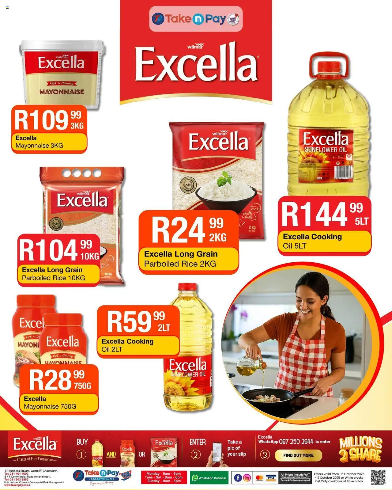 New Take n Pay catalogue – valid from 06.10.2025 | Page: 1 | Products: Oil, Rice, Mayonnaise