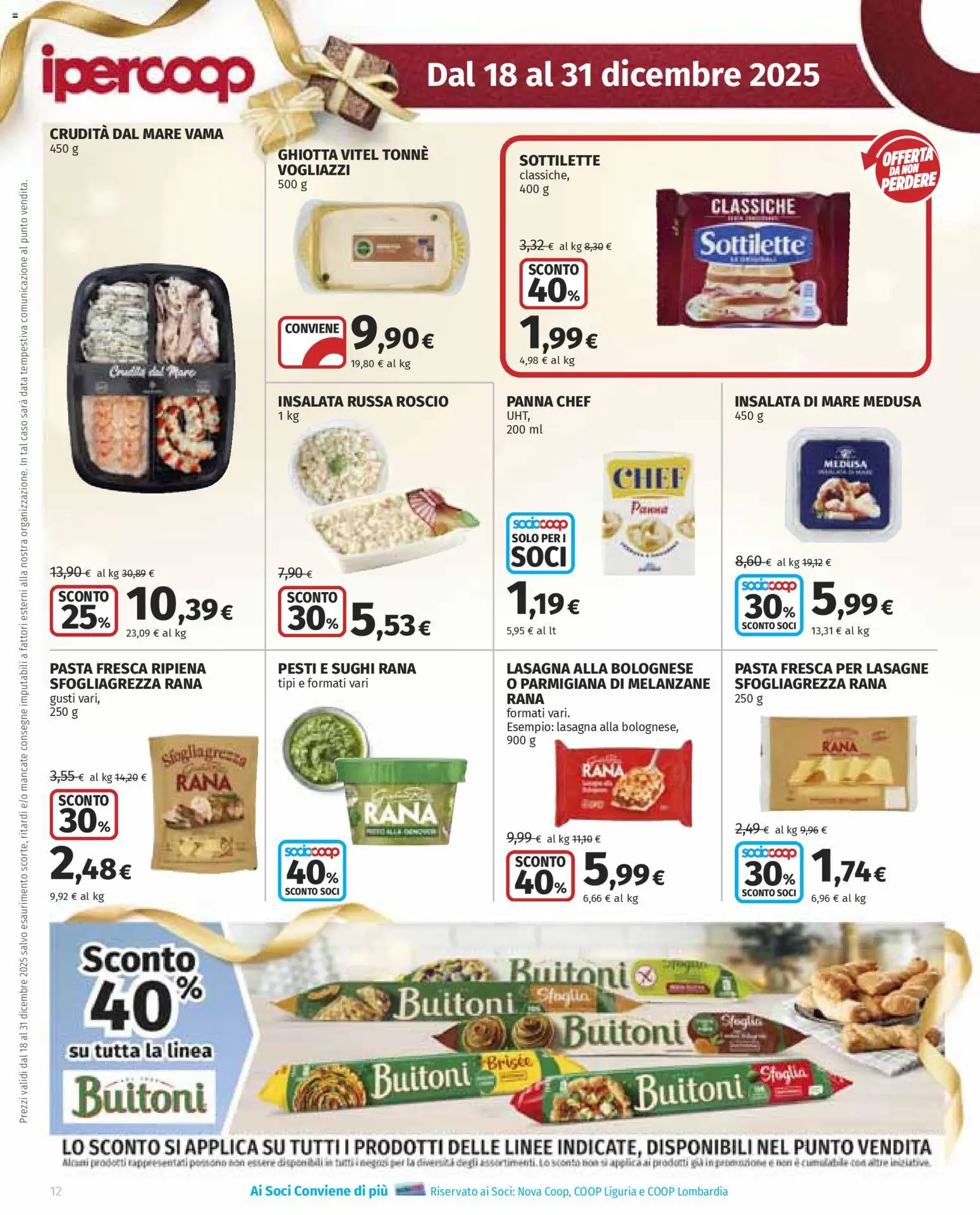 Volantino Ipercoop del 18.12.2025 | Pagina: 12 | Prodotti: Panna, Data, Melanzane, Insalata russa