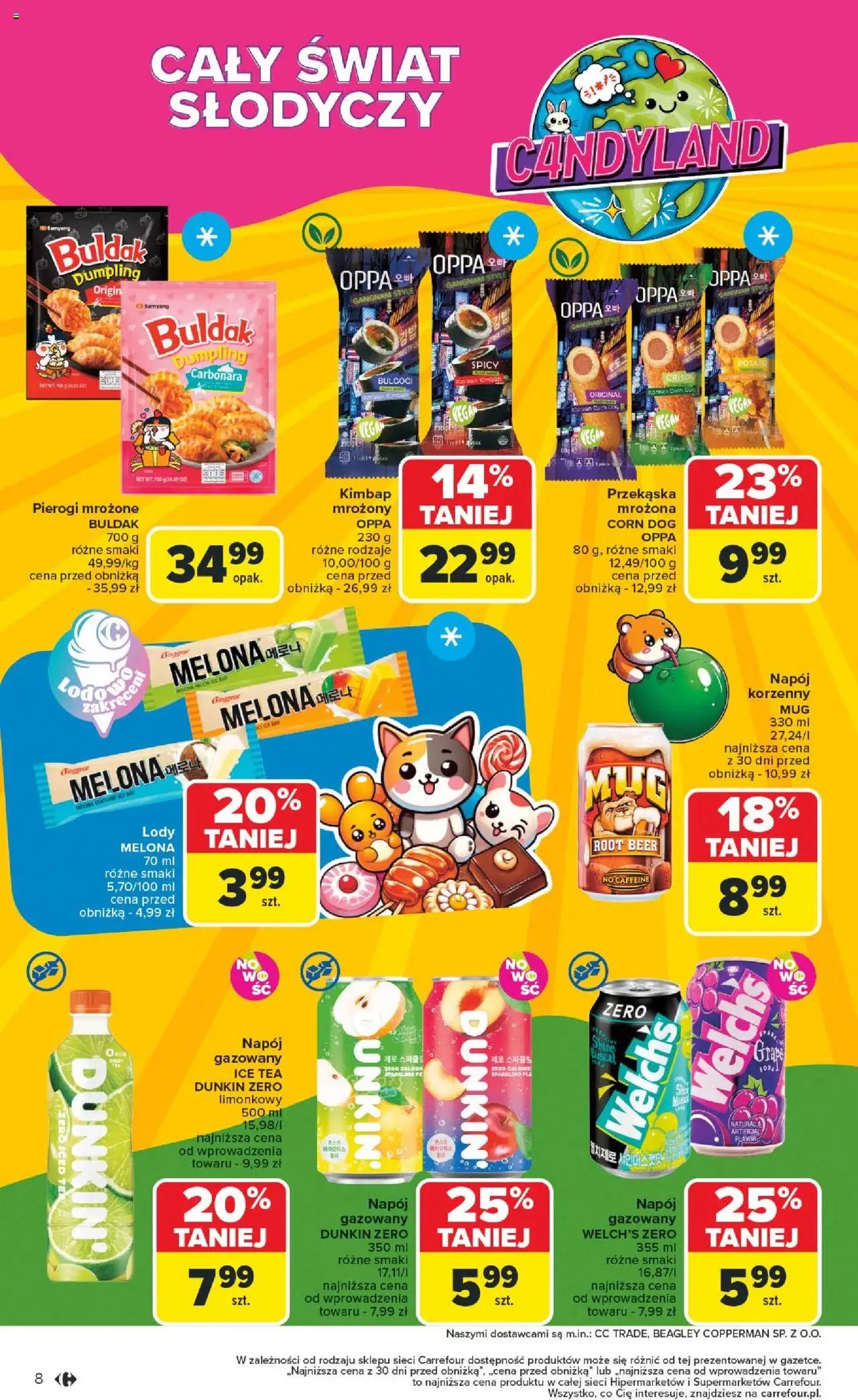 Carrefour Gazetka od 18.08.2025 | Strona: 10 | Produkty: Carbonara, Ice Tea, Pierogi, Lody