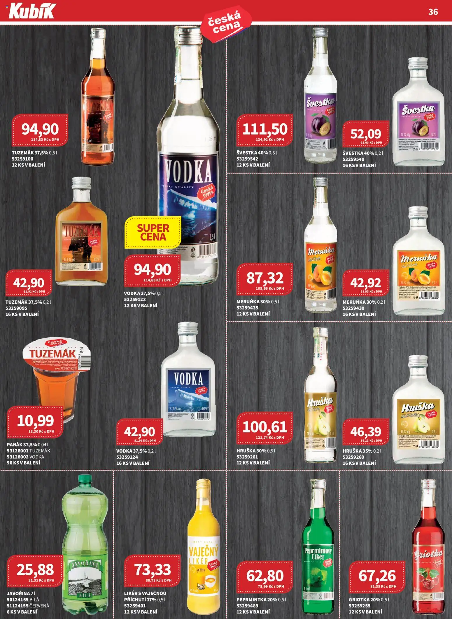 Kubík leták - Velkoobchod 11/2025 od 01.11.2025 | Strana: 36 | Produkty: Finest, Vodka, Likér, Panák