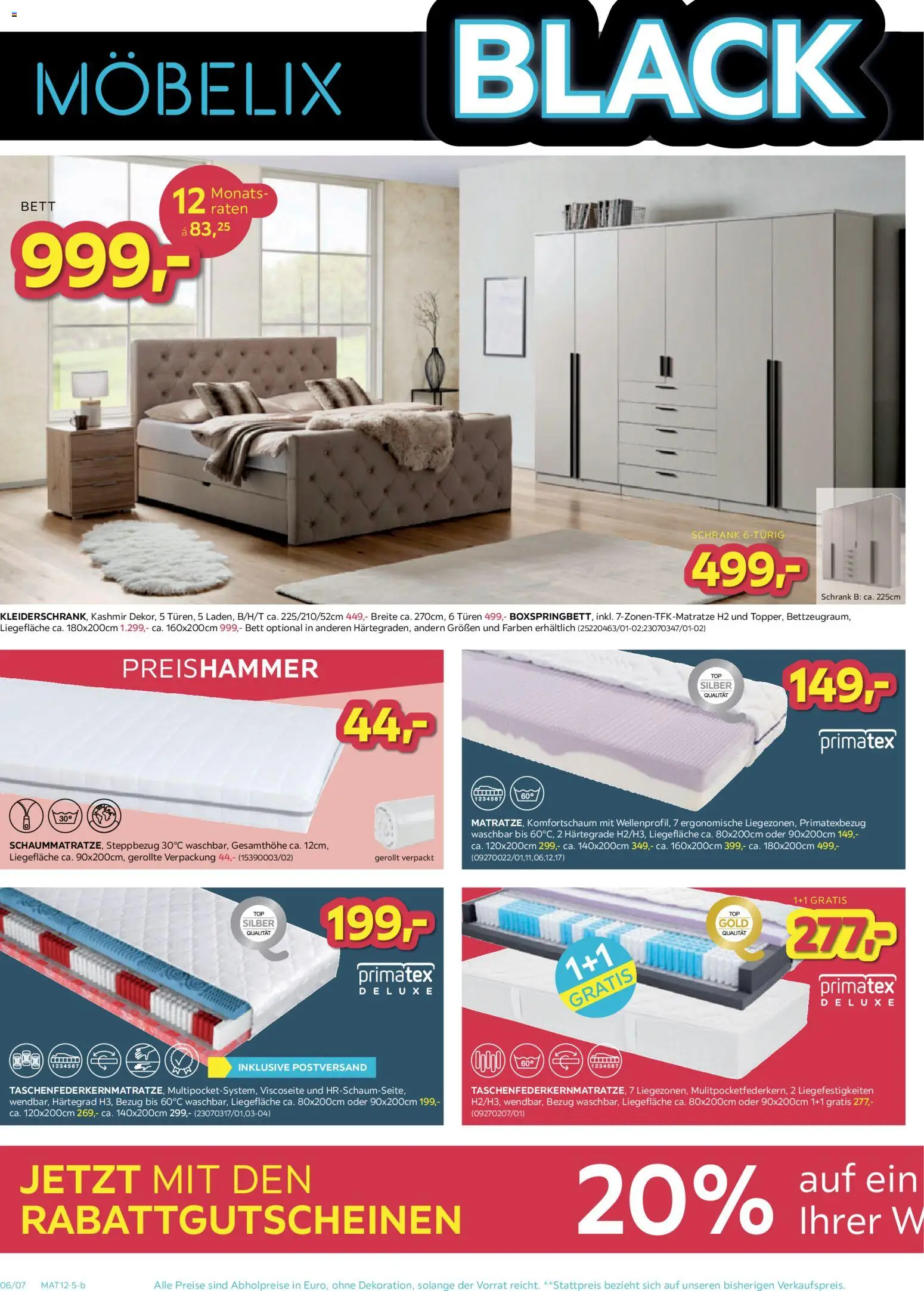 Möbelix - Black Friday gültig ab 17.11.2025 | Seite: 6 | Produkte: Bett, Schrank