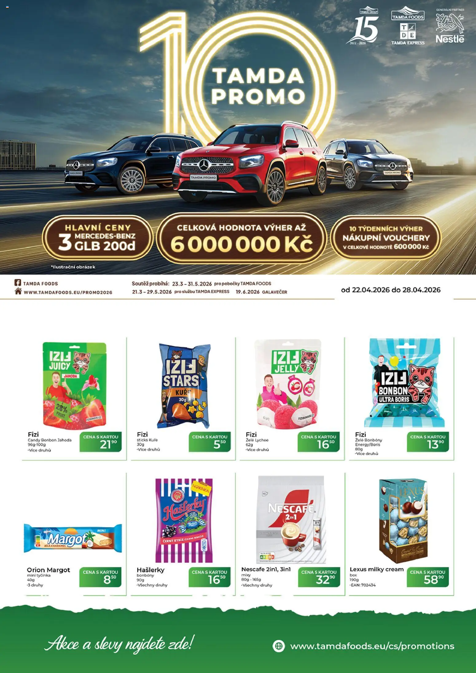 Tamda Foods leták od 22.04.2026 | Strana: 1 | Produkty: Bonbóny, Nescafé, Kuře, Želé bonbóny