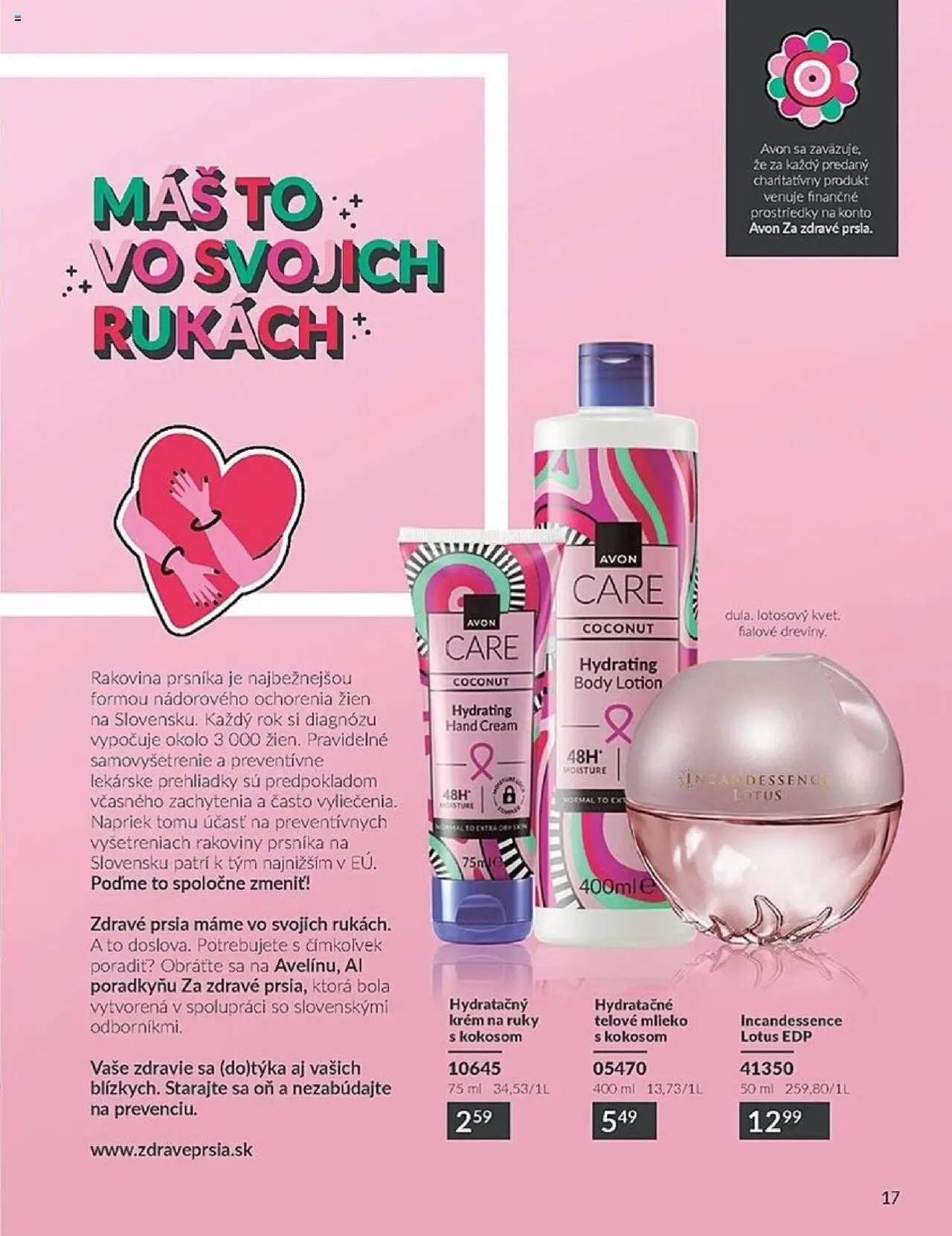 Nové Avon akcie – leták je platný od 01.10.2025 | Strana: 17 | Produkty: Mlieko, Telové mlieko, Krém na ruky, Krém