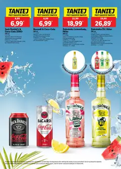 Jack Daniel's & Coca-Cola ZERO, 330 ml, 1 L = 21,18. Cena za 1 pusz. przy zakupie 2 pusz. lub wielokrotności 2 pusz. od 25.08.2025 | Strona: 17 | Produkty: Arbuz, Jack Daniel's, Żubrówka, Rum