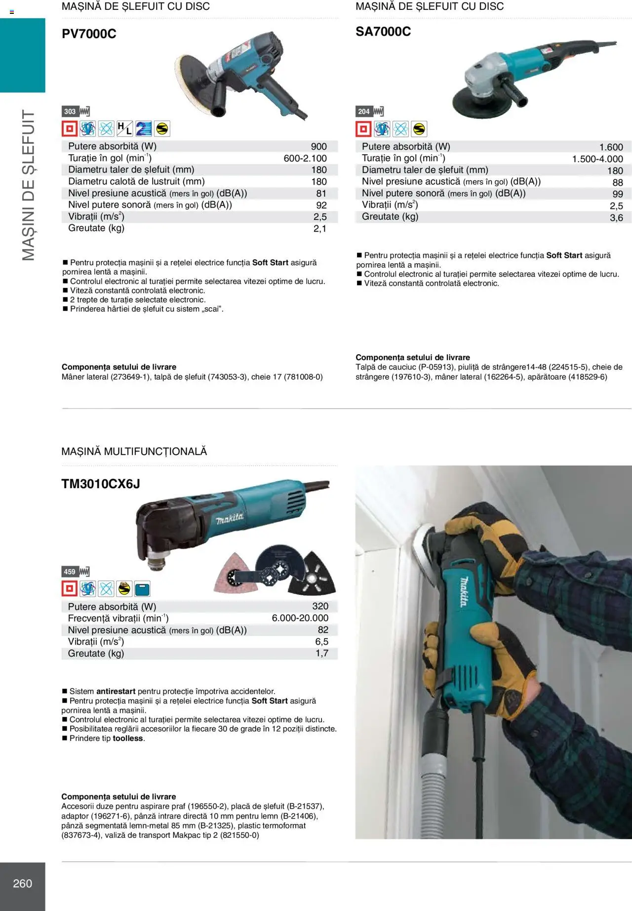 Noul catalog Makita – valabil de la 08.01.2025 | Pagină: 260 | Produse: Valiză, Disc, Adaptor, Mâner