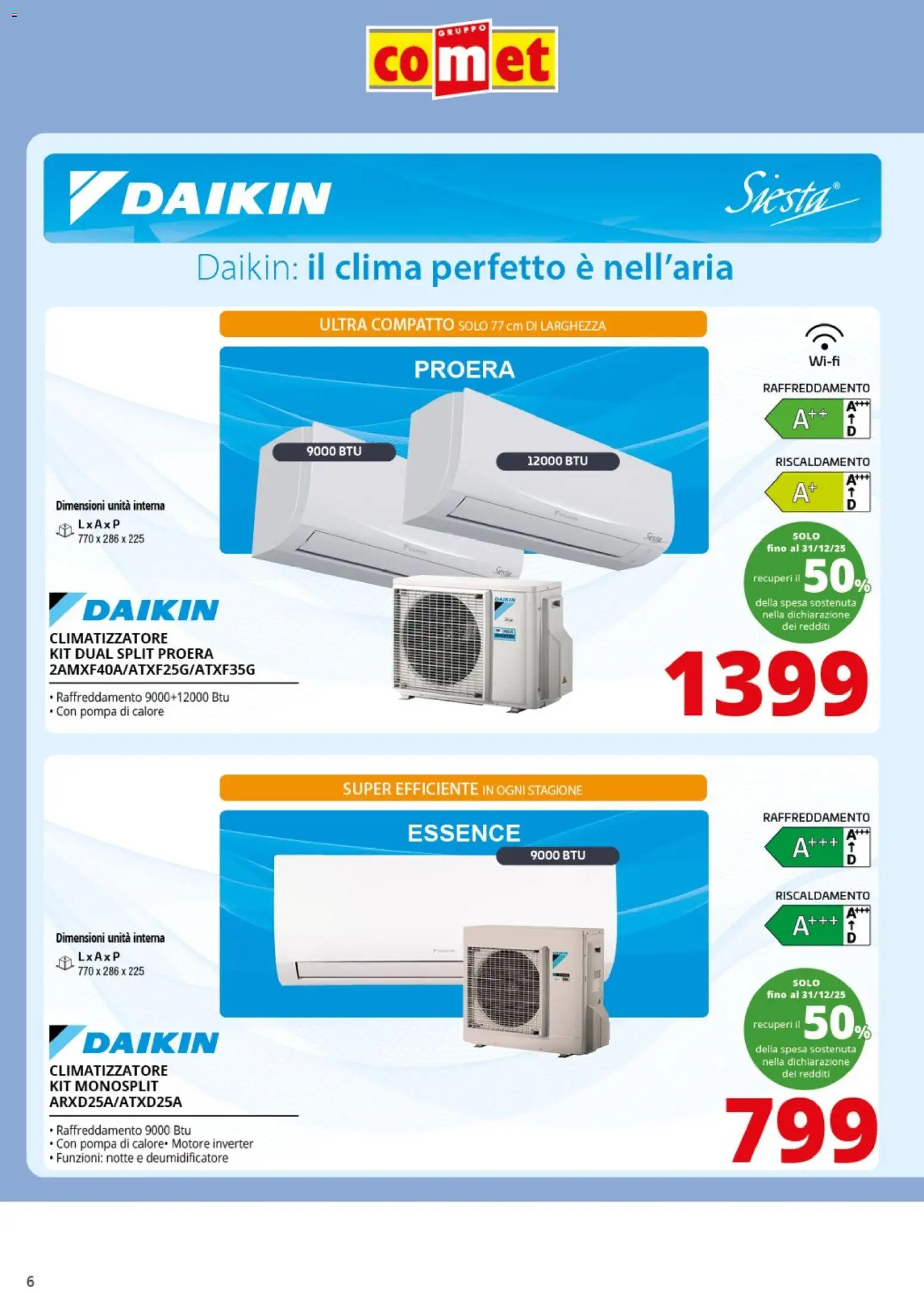 Volantino Comet del 15.11.2025 | Pagina: 6 | Prodotti: Climatizzatore, Deumidificatore