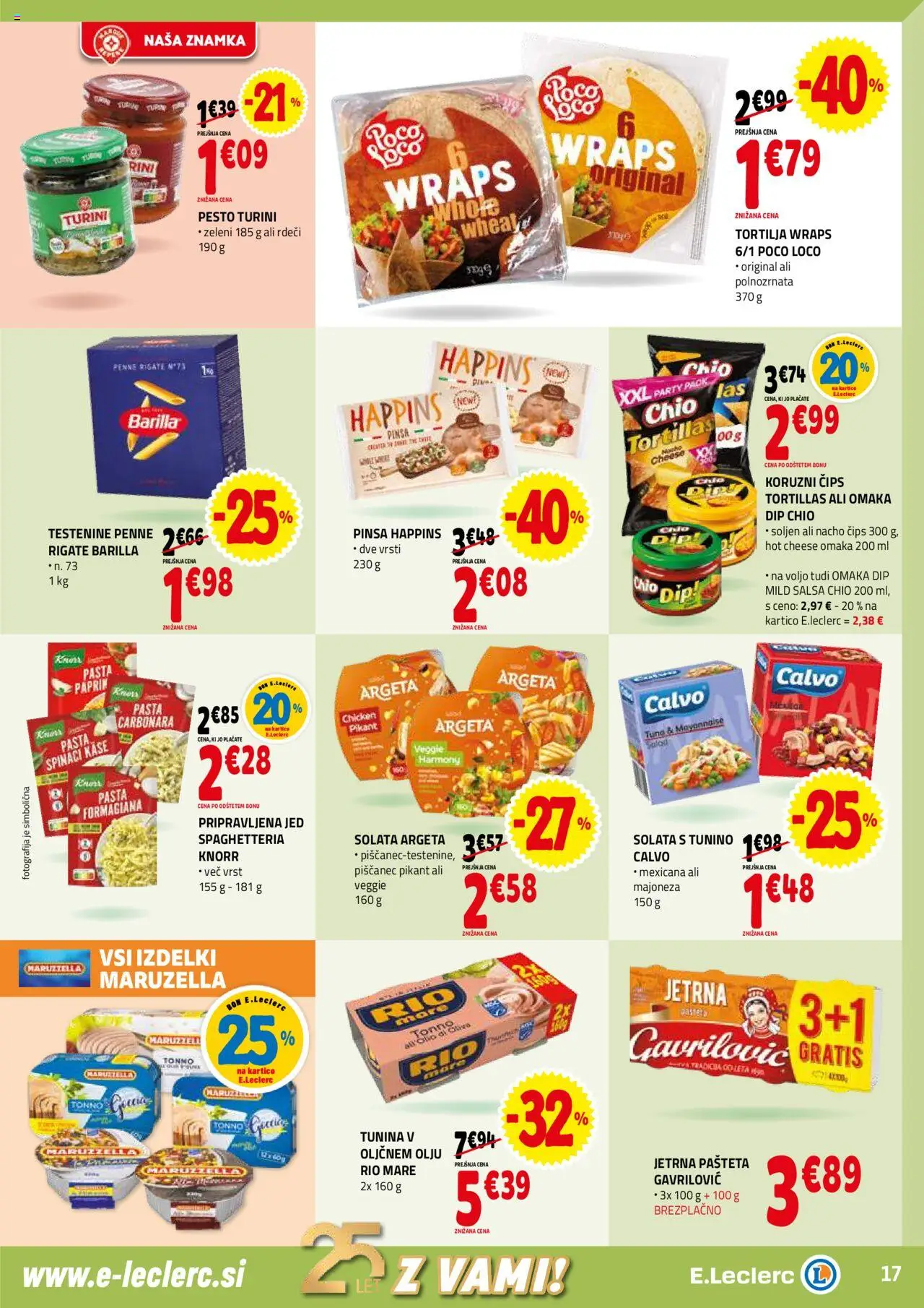 E.leclerc katalog │ velja od 02.07.2025 | Stran: 17 | Izdelki: Tuna, Cips, Solata, Omaka