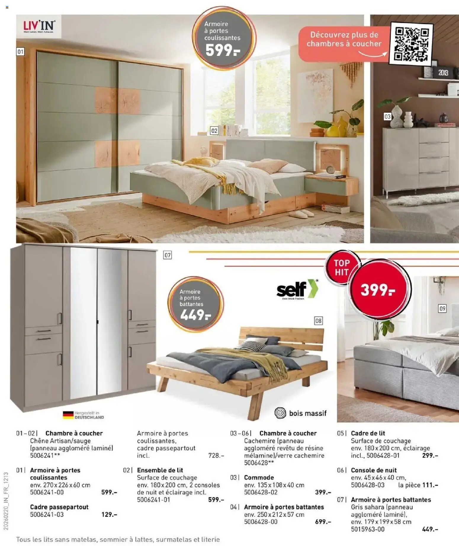 {H1} | Page: 12 | Produits: Surmatelas, Lit, Portes, Literie