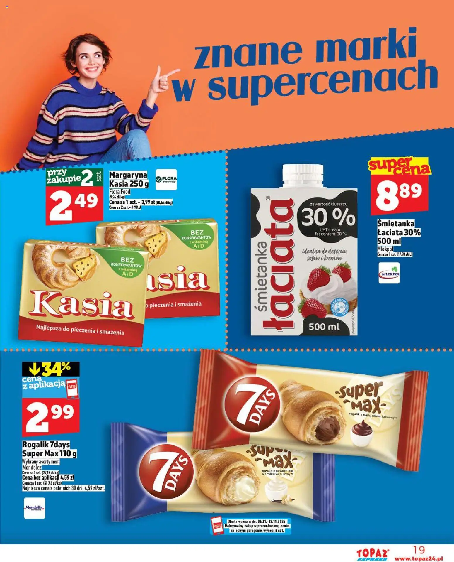 Topaz Gazetka - Express od 06.11.2025 | Strona: 19 | Produkty: Margaryna kasia, Margaryna