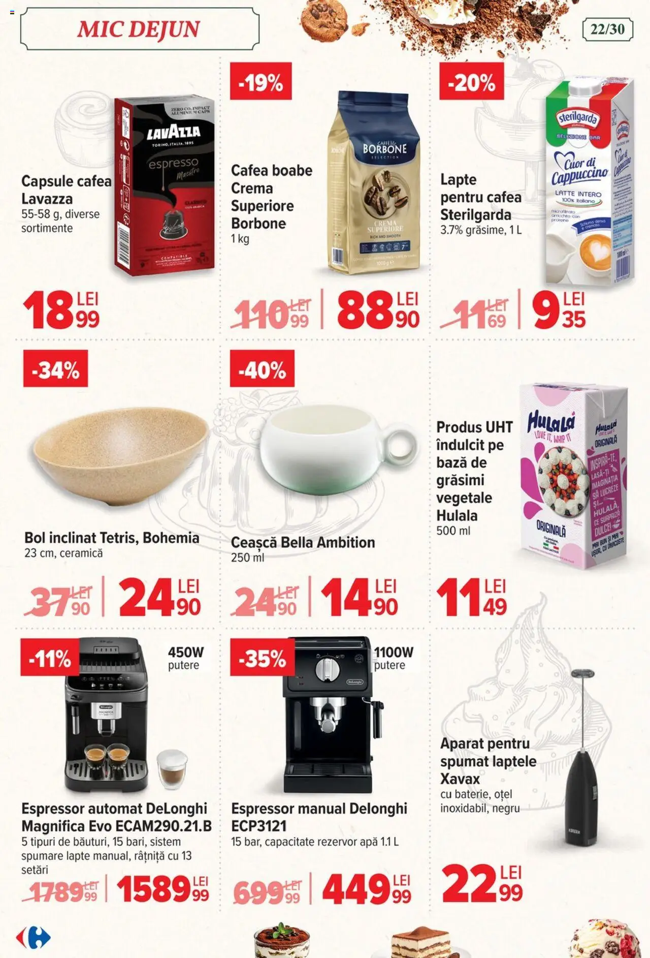 Carrefour catalog - Italian weeks – valabil de la 06.08.2025 | Pagină: 22 | Produse: Espressor, Bol, Lapte, Cafea