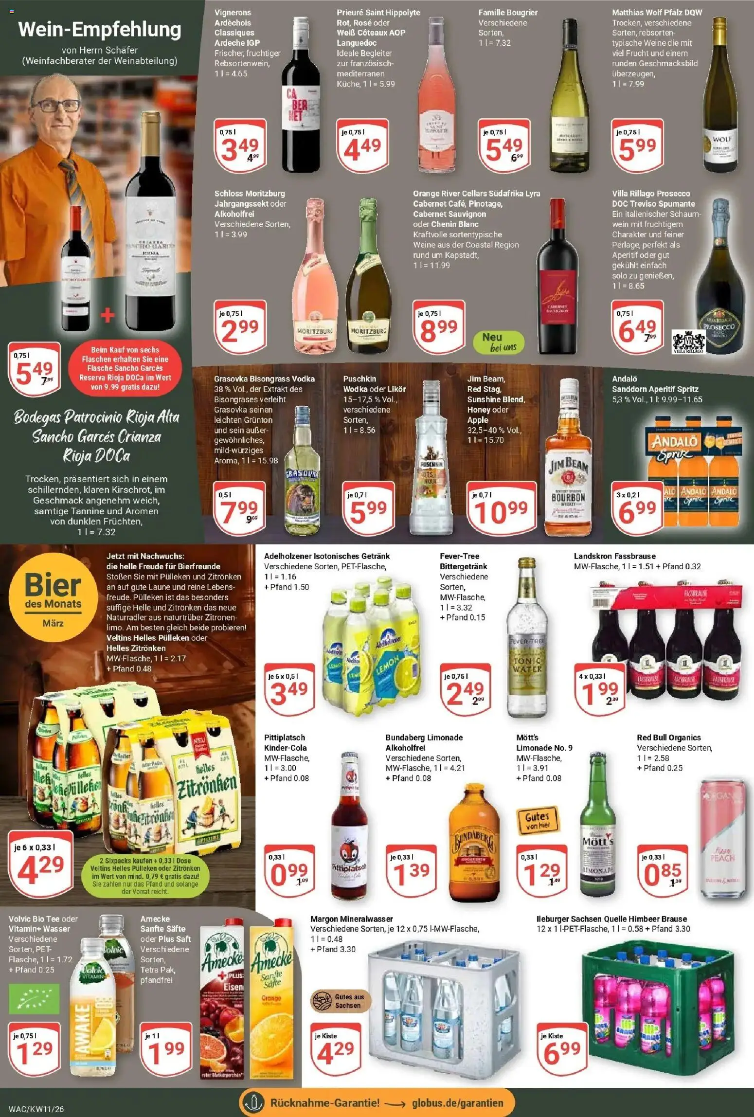 Globus prospekt Markkleeberg	 – gültig ab 09.03.2026 | Seite: 16 | Produkte: Bier, Adelholzener, Bourbon, Zitronen