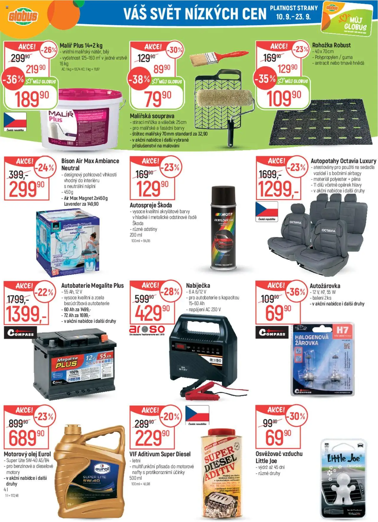 Globus leták od 10.09.2025 | Strana: 28 | Produkty: Pohlcovač vlhkosti, Rohožka, Barvy, Štětec