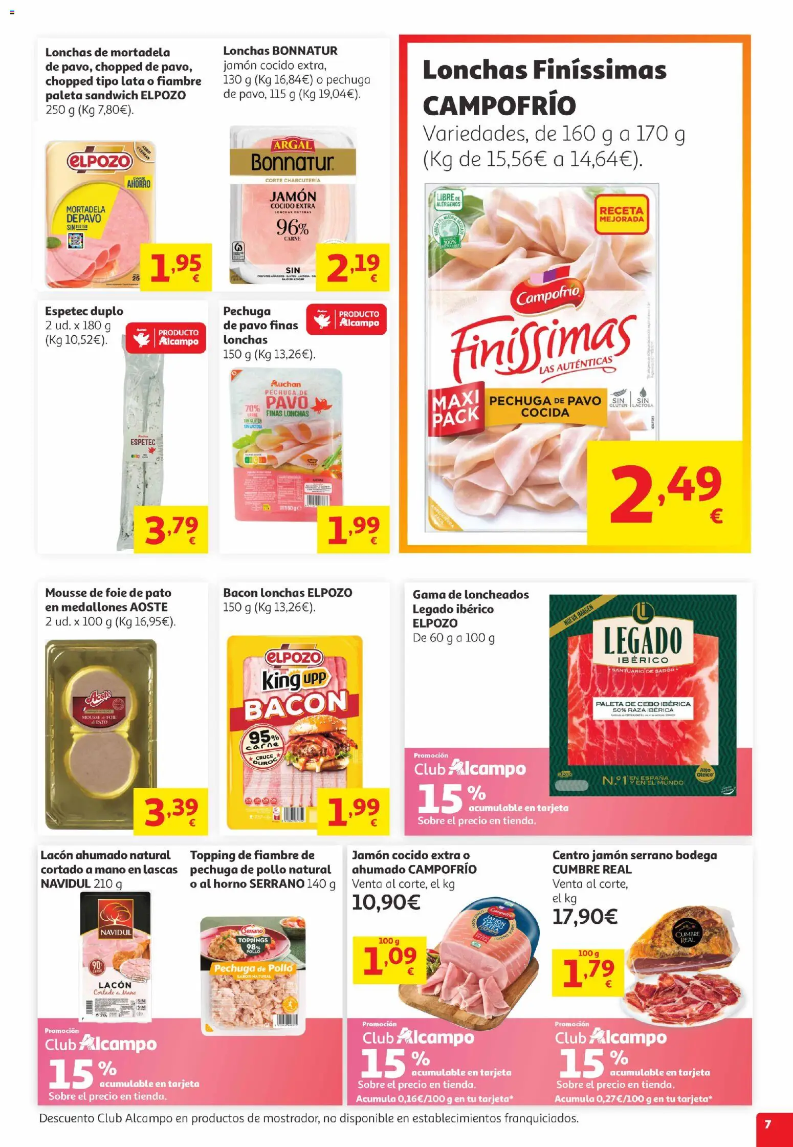 Alcampo Canarias │ válido desde el 05.05.2026 | Página: 7 | Productos: Mousse, Jamón cocido, Horno, Mortadela
