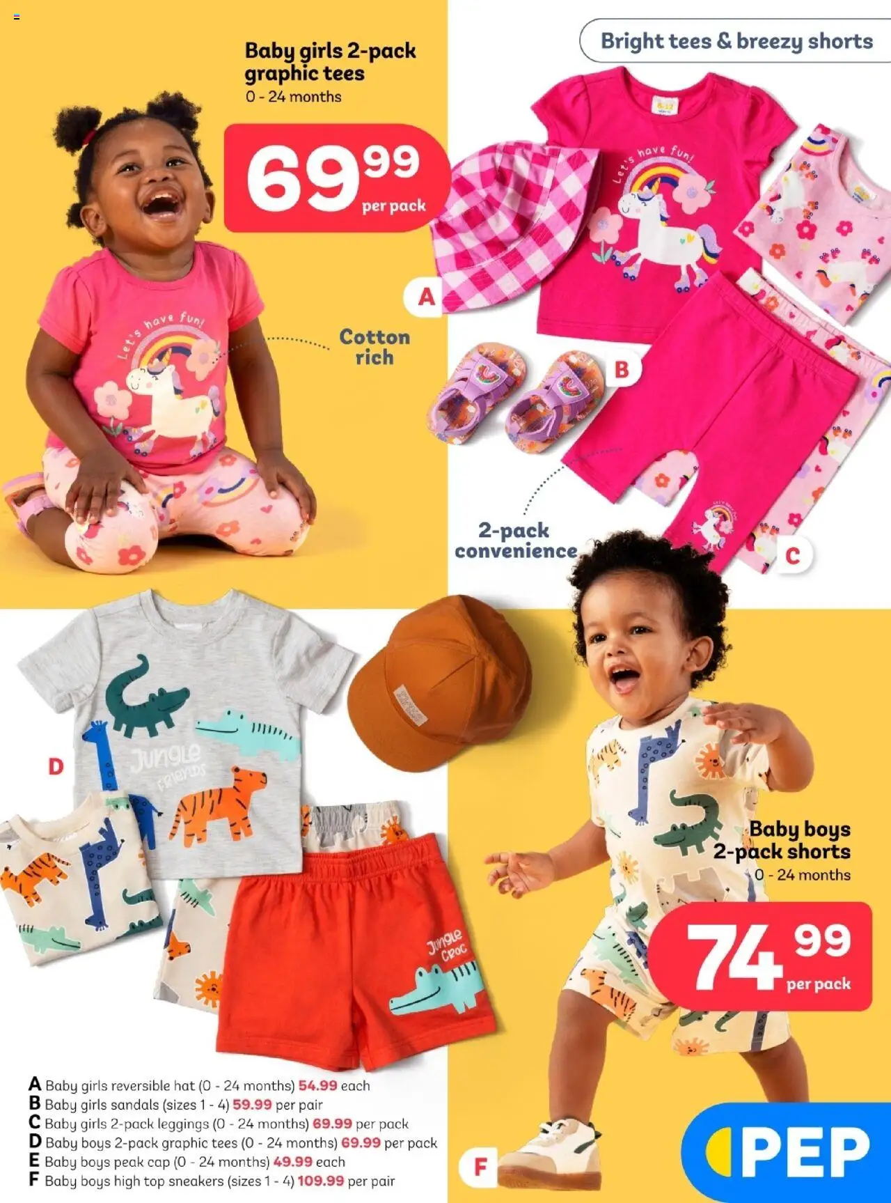 New PEP Stores catalogue – valid from 24.09.2025 | Page: 7 | Products: Shorts, Sandals, Hat, Cap