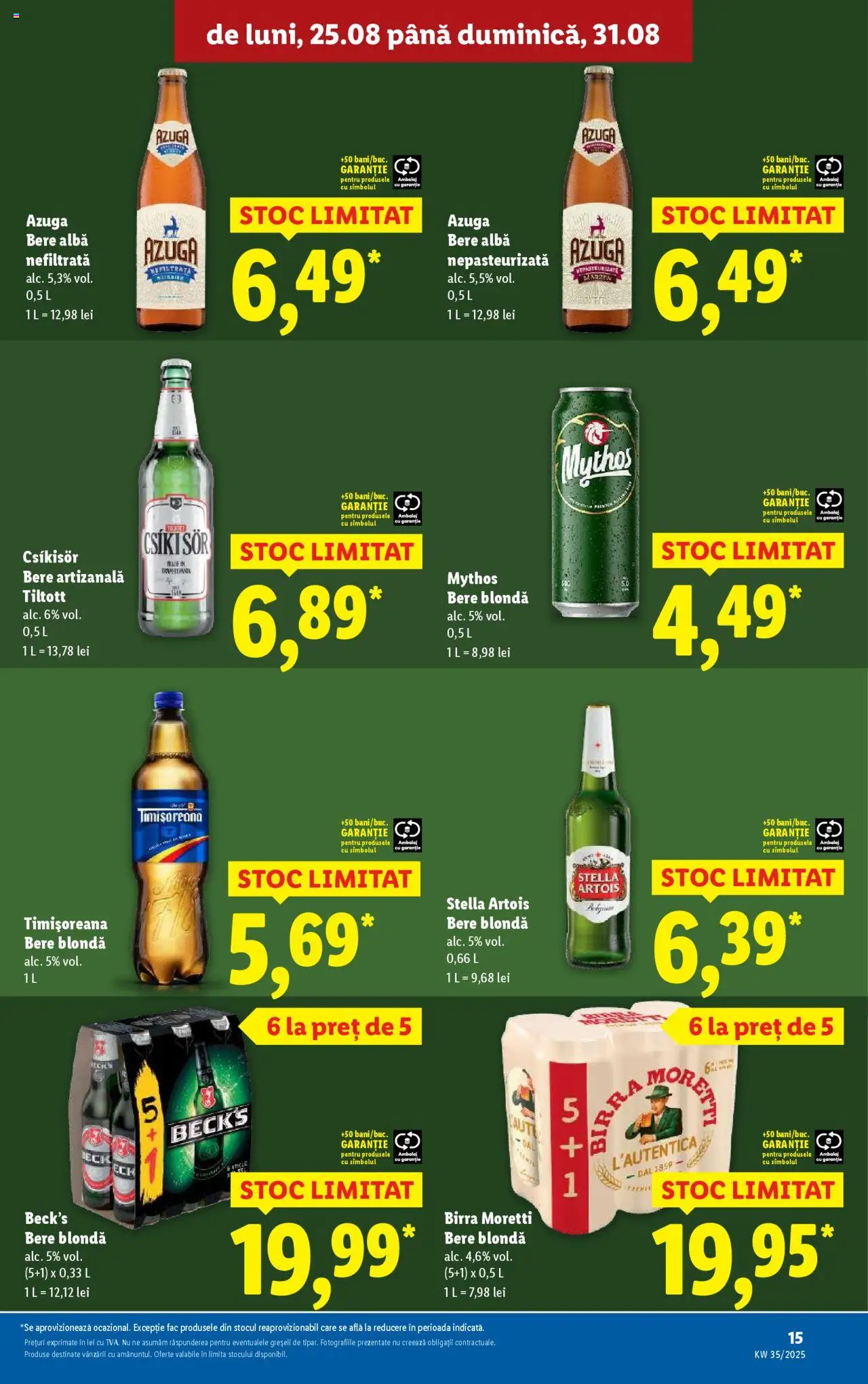 Catalog Lidl – valabil de la 25.08.2025 | Pagină: 15 | Produse: Bere