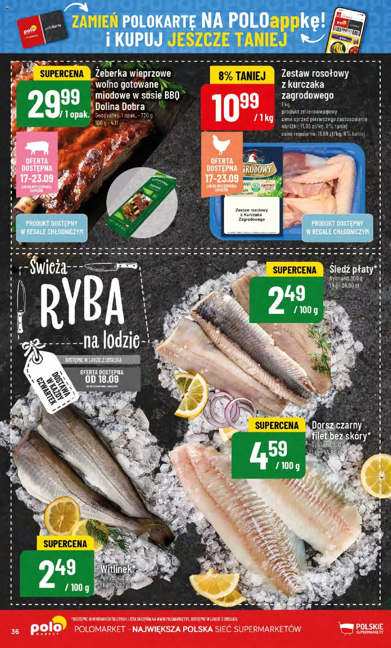 POLOmarket Gazetka od 17.09.2025 | Strona: 36 | Produkty: Śledź, Wolno gotowane, Dorsz, Ryba