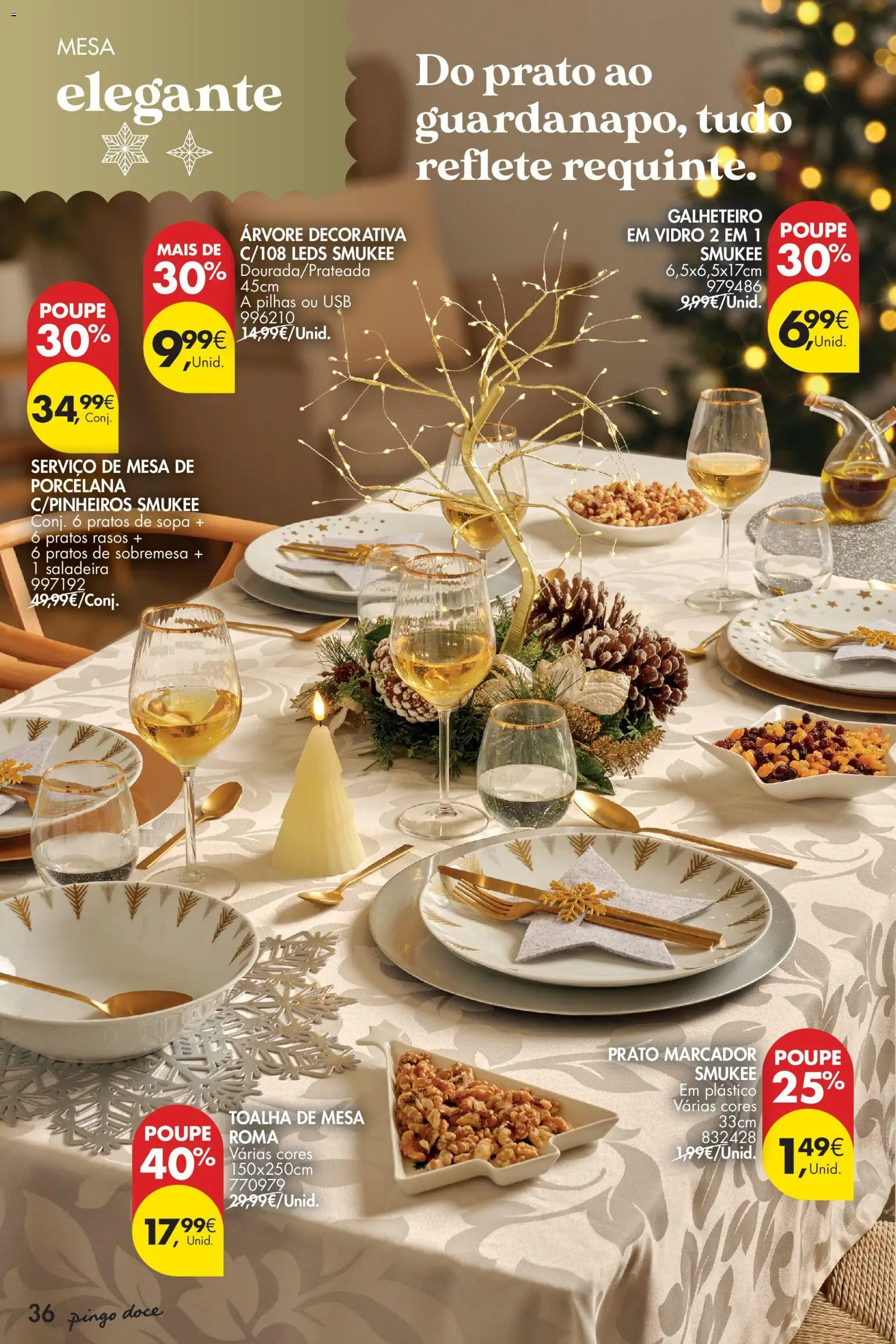 Pingo Doce - Natal │ válido de 11.11.2025 | Página: 36 | Produtos: USB, Pratos, Pilhas, Mesa