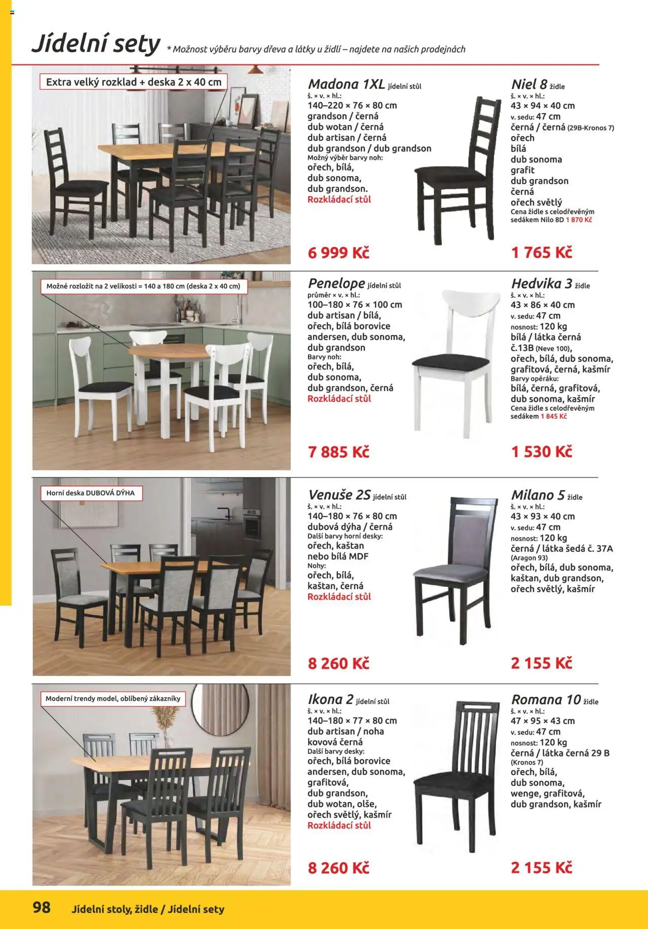 ORFA nábytek katalog 2025-2026 od 01.10.2025 | Strana: 98 | Produkty: Stůl, Židle, Desky, Barvy