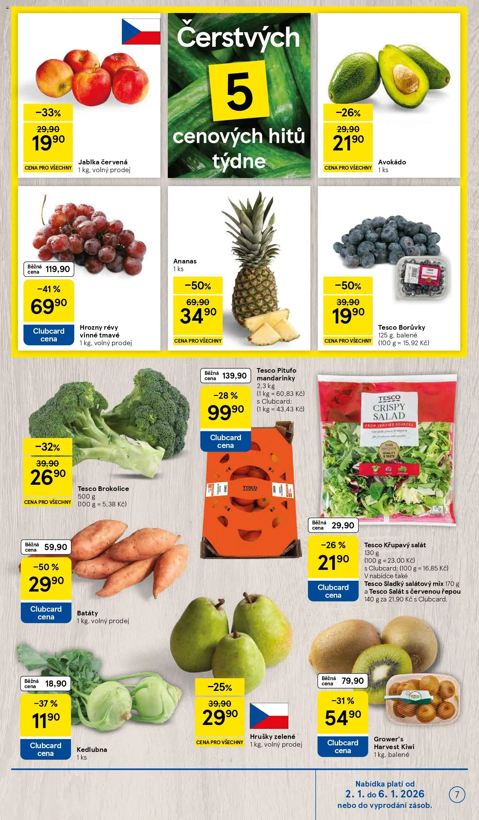 Tesco leták - Hypermarket od 02.01.2026 | Strana: 7 | Produkty: Jablka, Ananas, Borůvky, Batáty
