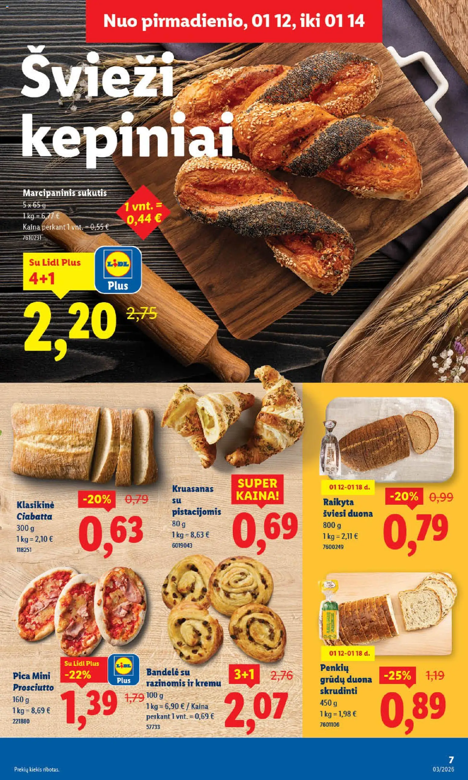LIDL akcijos nuo 12.01.2026 | Puslapis: 8 | Prekių: Bandelė, Duona, Pica
