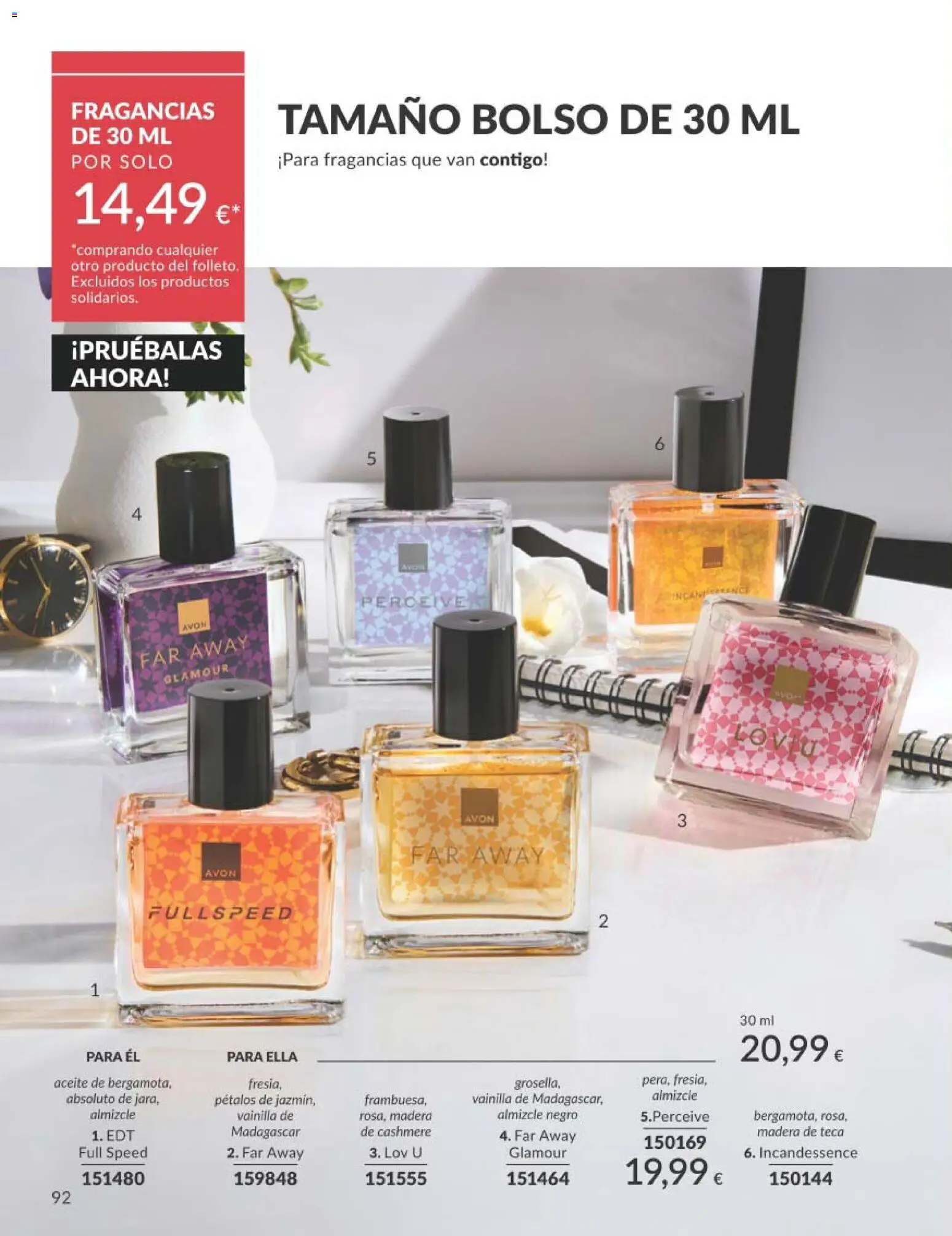 Catálogo AVON campaña 1 │ válido desde el 01.01.2026 | Página: 92 | Productos: Aceite, Bolso