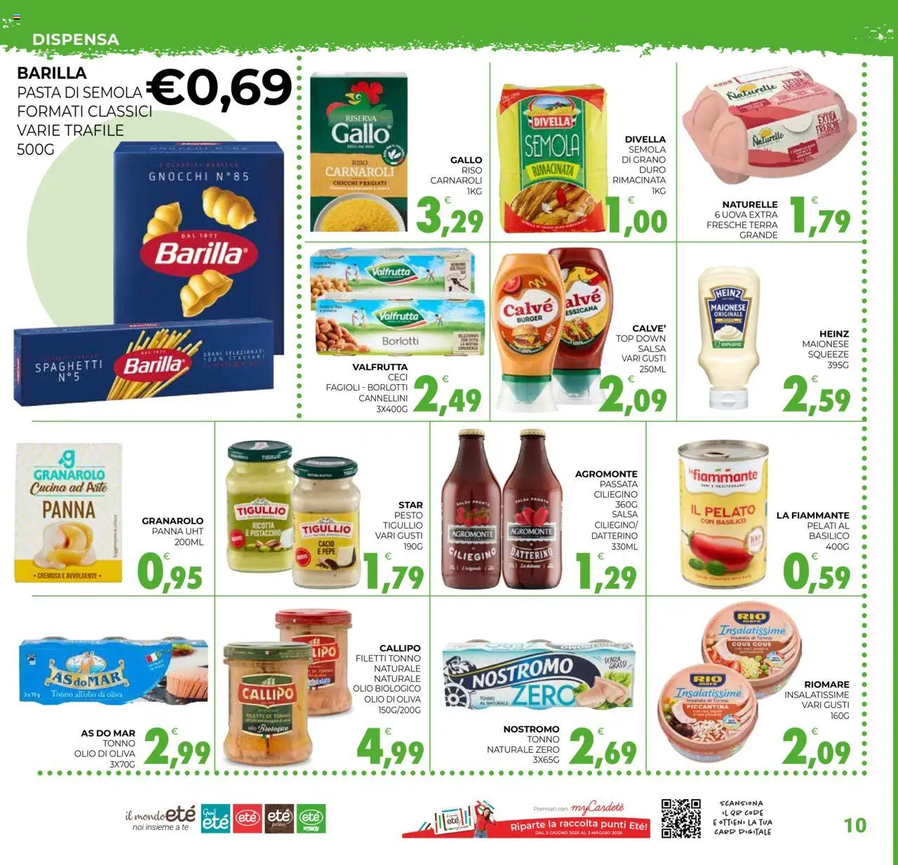 Volantino Eté del 19.08.2025 | Pagina: 10 | Prodotti: Uova, Fagioli, Ricotta, Olio di Oliva
