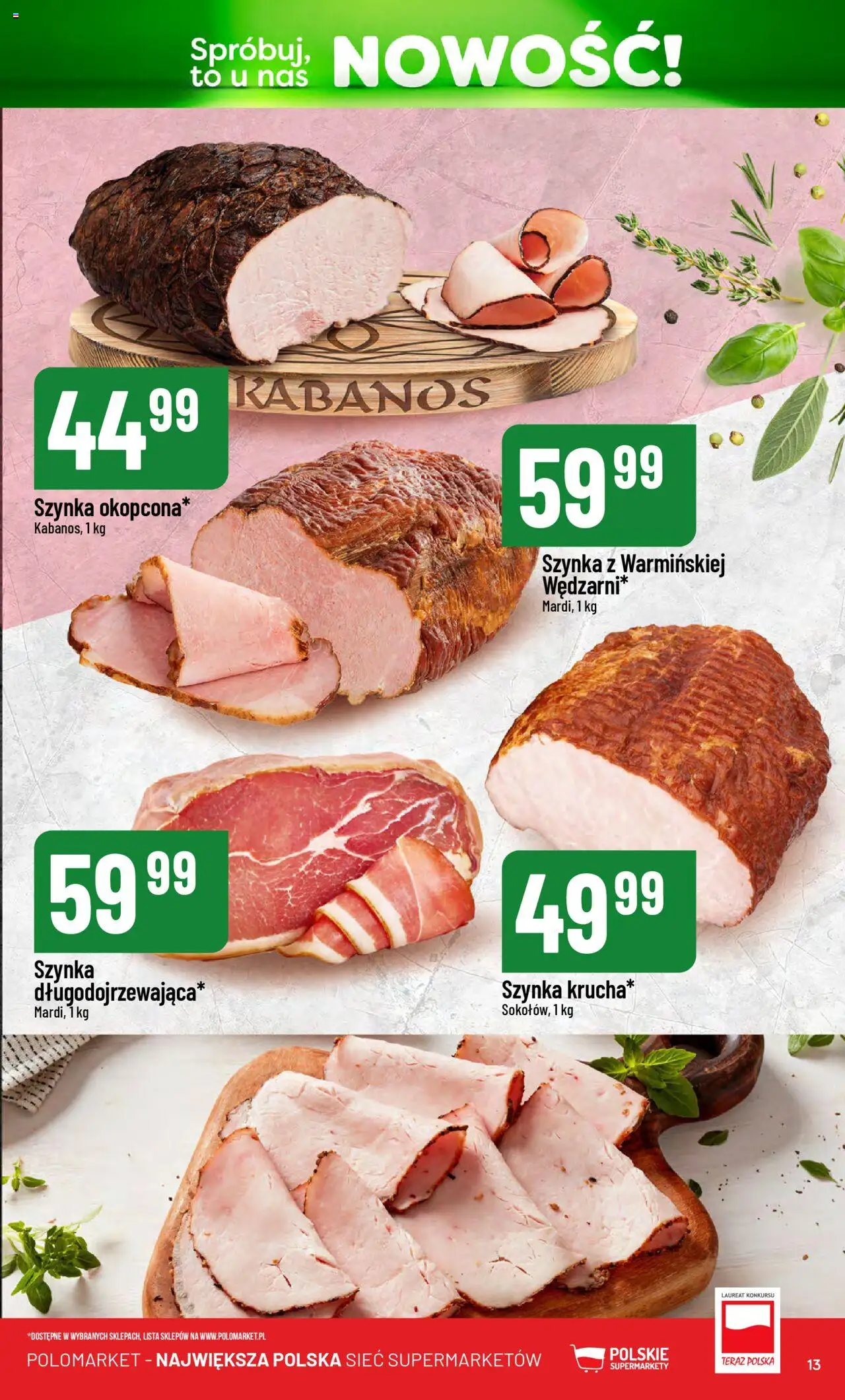 POLOmarket Gazetka - Nowości od 14.10.2025 | Strona: 13 | Produkty: Szynka