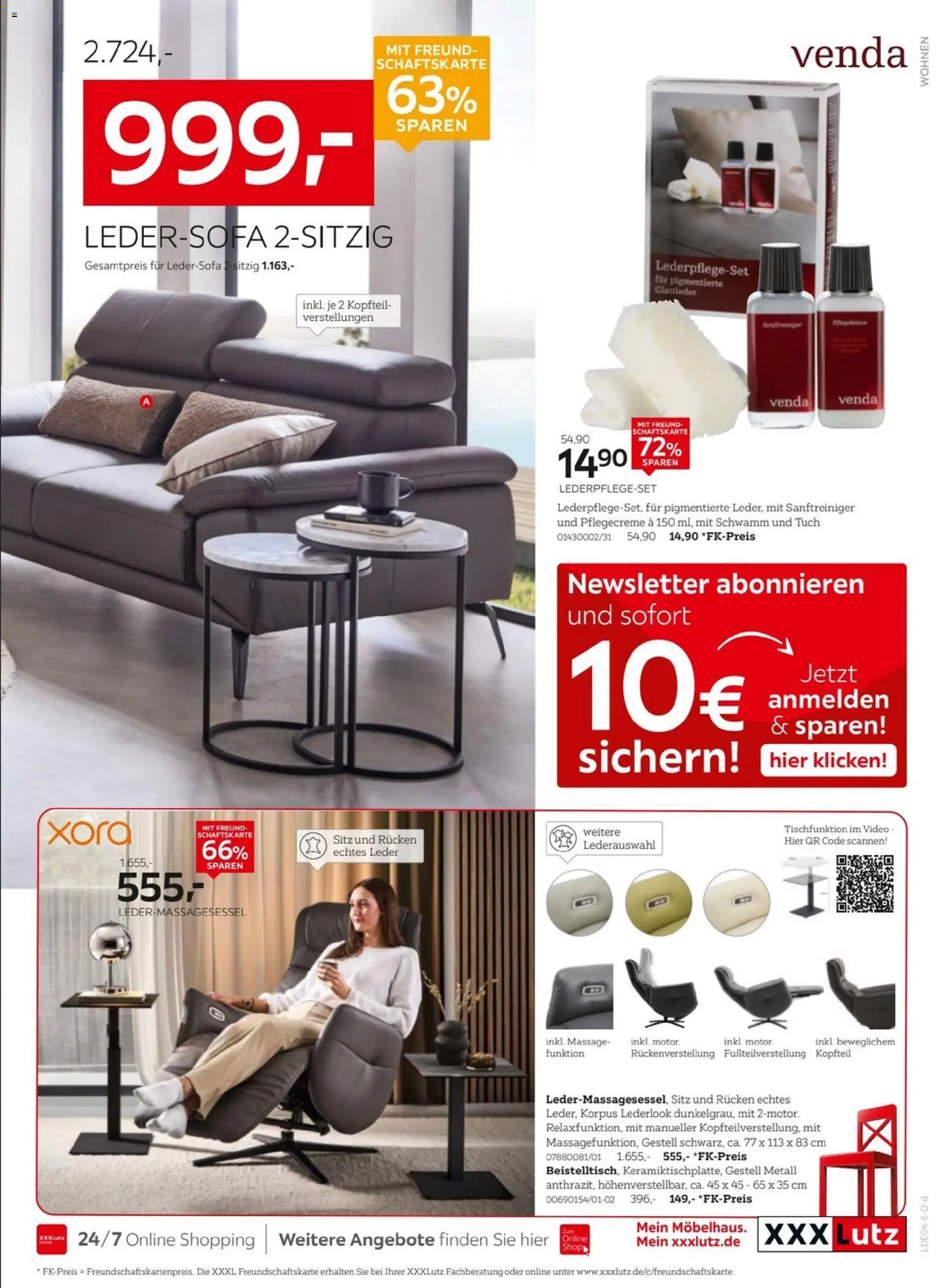 XXXLutz Nr. 1 beim Preis – gültig ab 11.04.2026 | Seite: 21 | Produkte: Ledersofa, Video