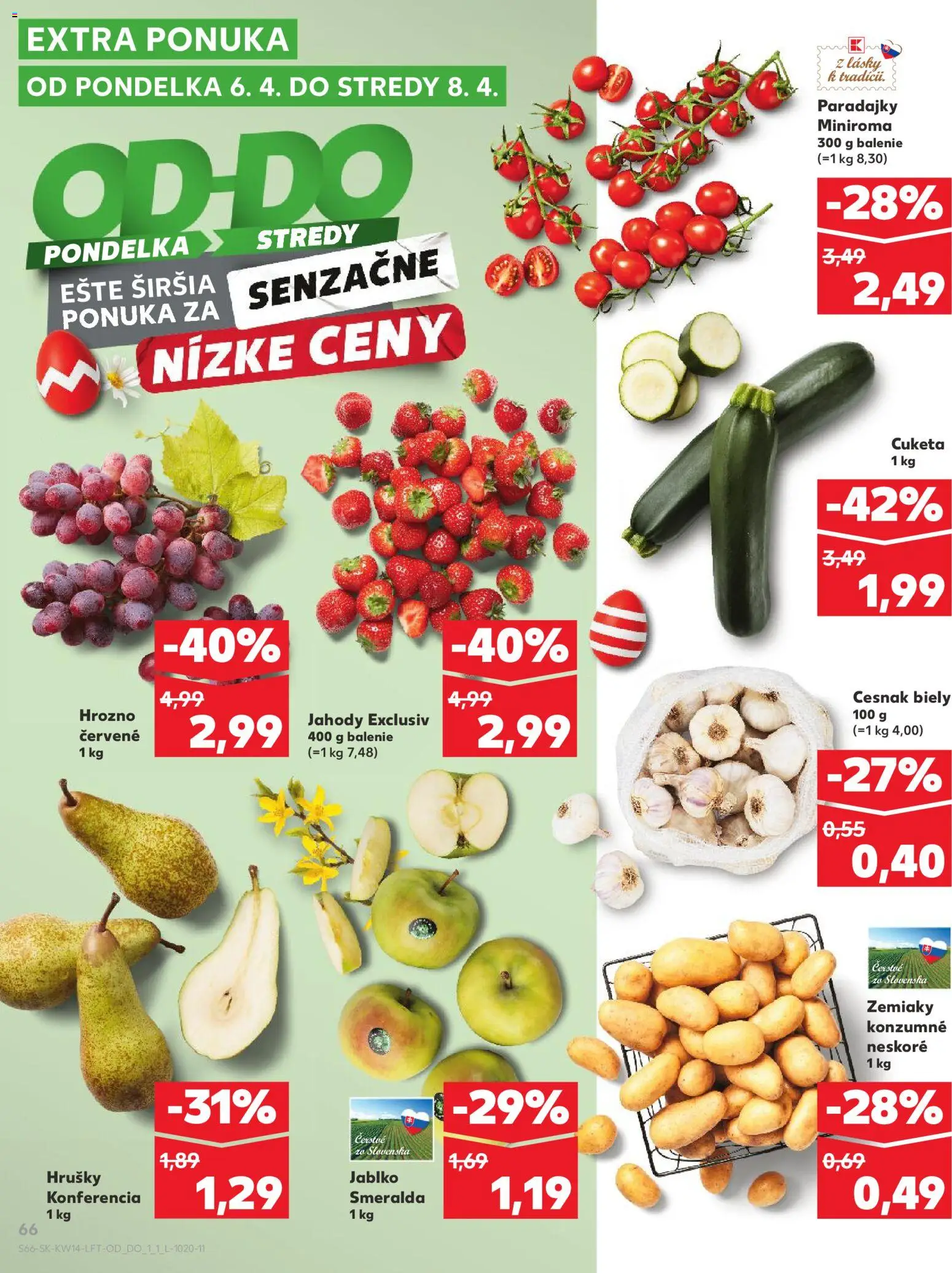 Nové Kaufland akcie – leták je platný od 01.04.2026 | Strana: 66 | Produkty: Apple, Cesnak, Cuketa, Hrozno