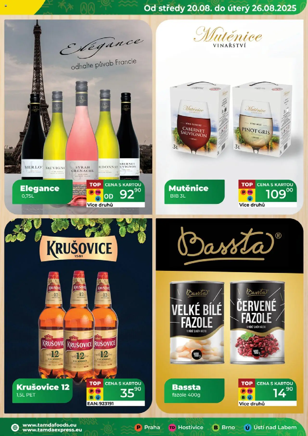 Tamda Foods leták od 20.08.2025 | Strana: 17 | Produkty: Víno, Krušovice, Krušovice 12, Fazole