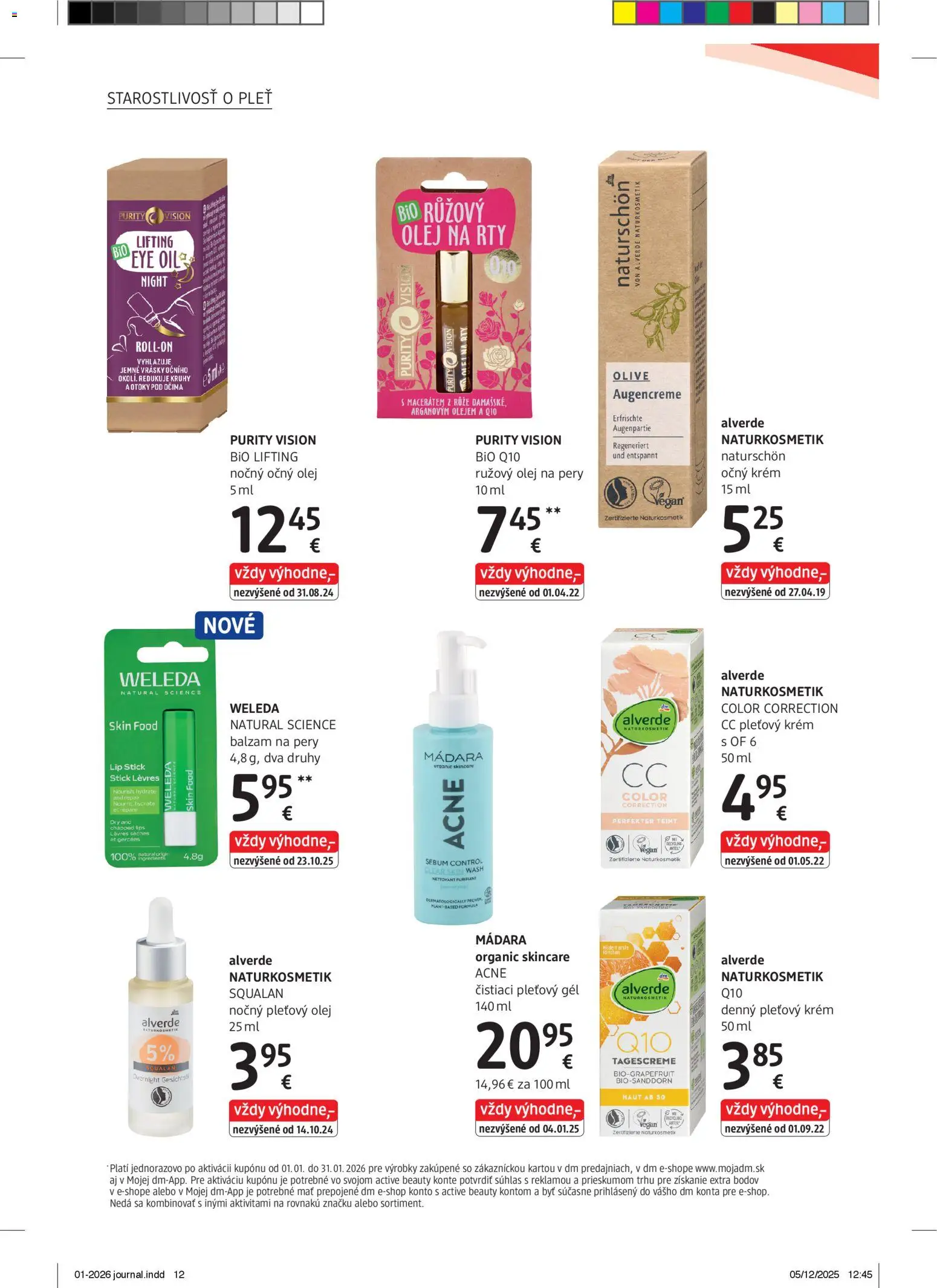 Nové dm drogerie akcie – leták je platný od 01.01.2026 | Strana: 12 | Produkty: Olej, Weleda, Krém, Ruže