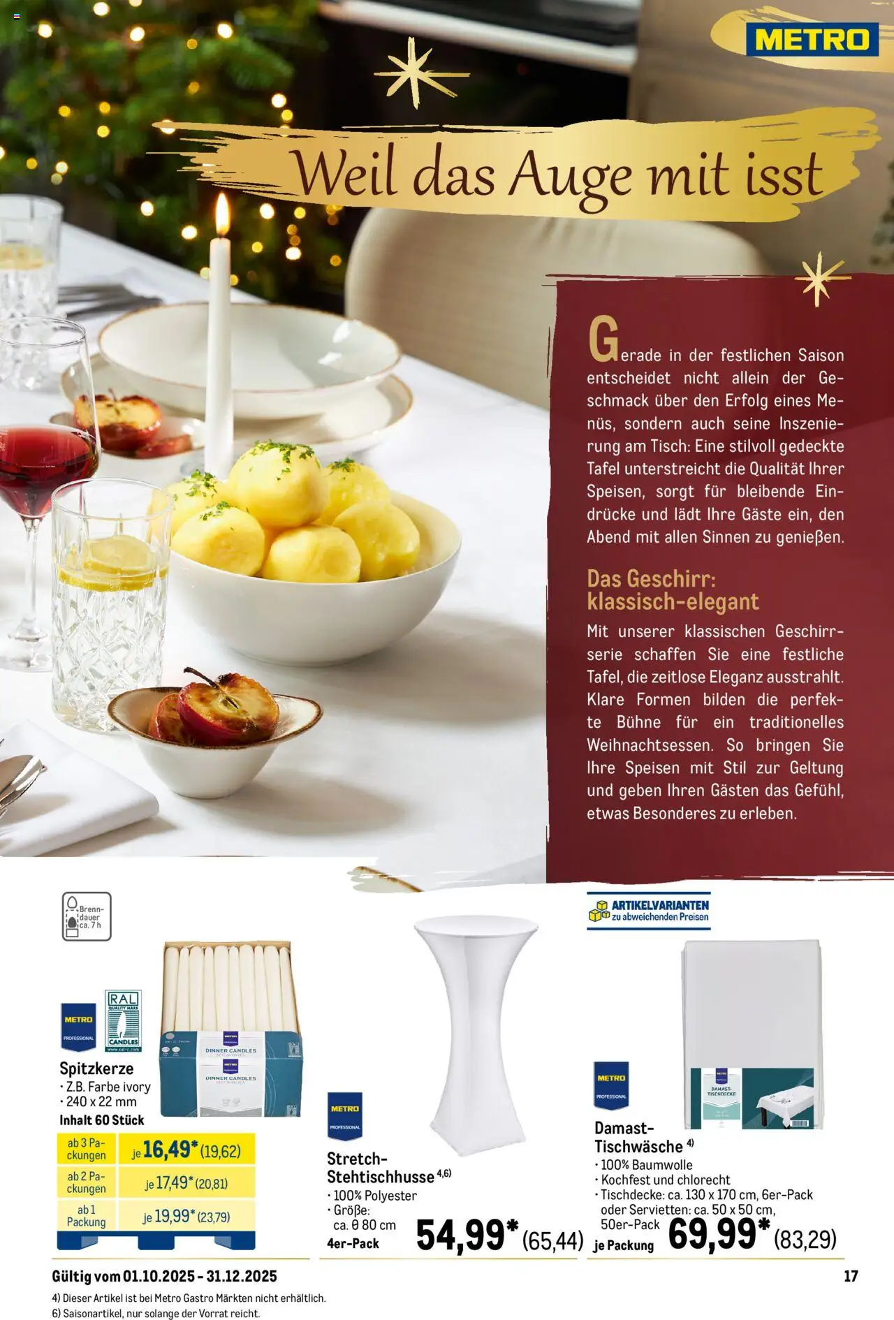 Metro Saisonkatalog "Perfekt ausgestattet" – gültig ab 01.10.2025 | Seite: 17 | Produkte: Tisch