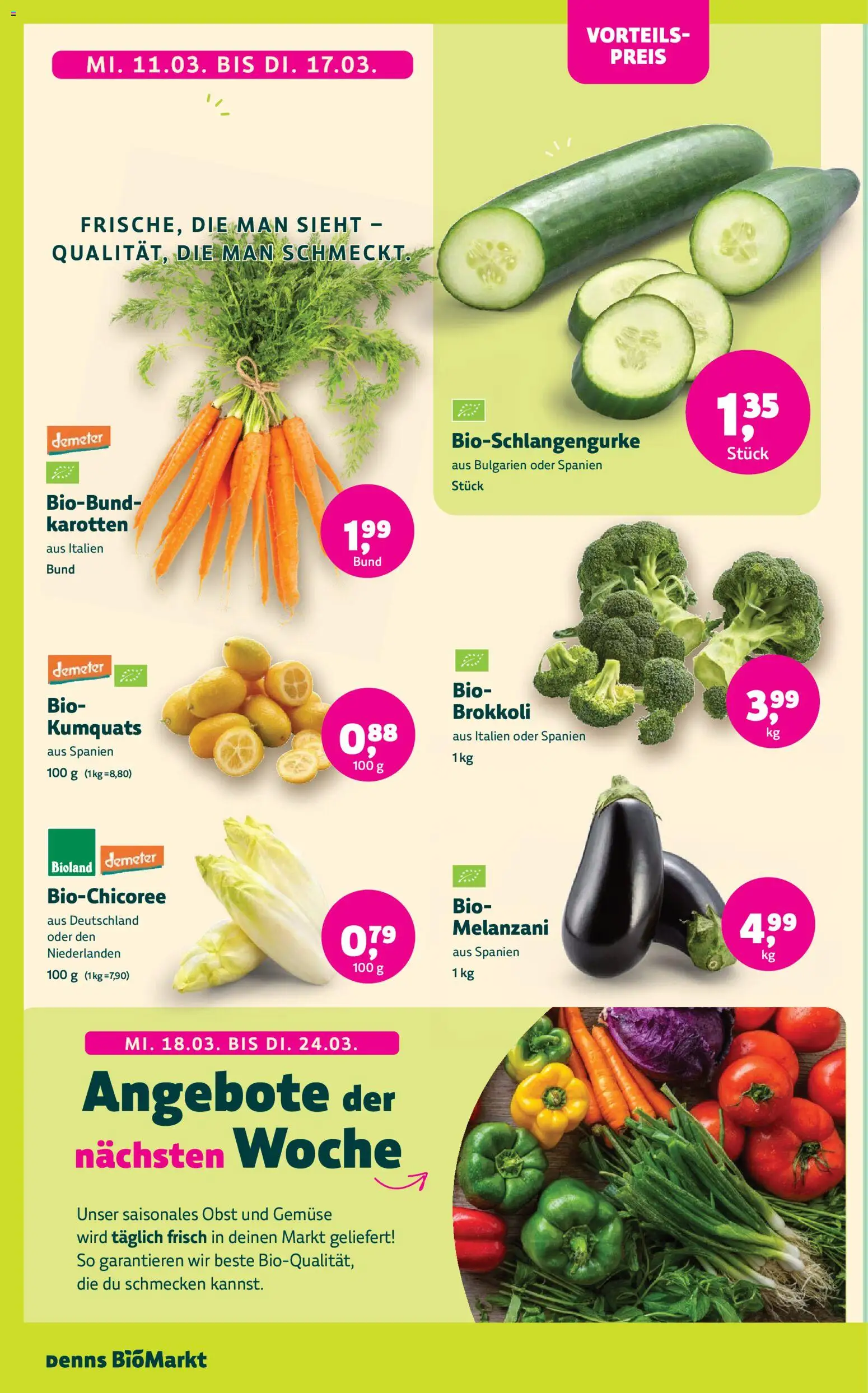 Denns BioMarkt Angebote gültig ab 11.03.2026 | Seite: 2 | Produkte: Gemüse, Obst