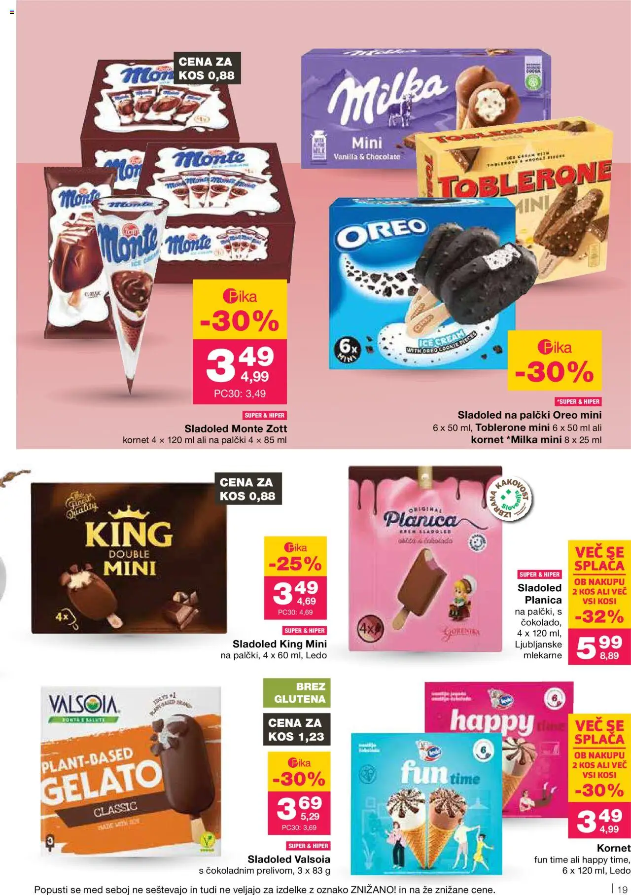 Mercator katalog │ velja od 26.06.2025 | Stran: 19 | Izdelki: Torta, Kos, Sladoled