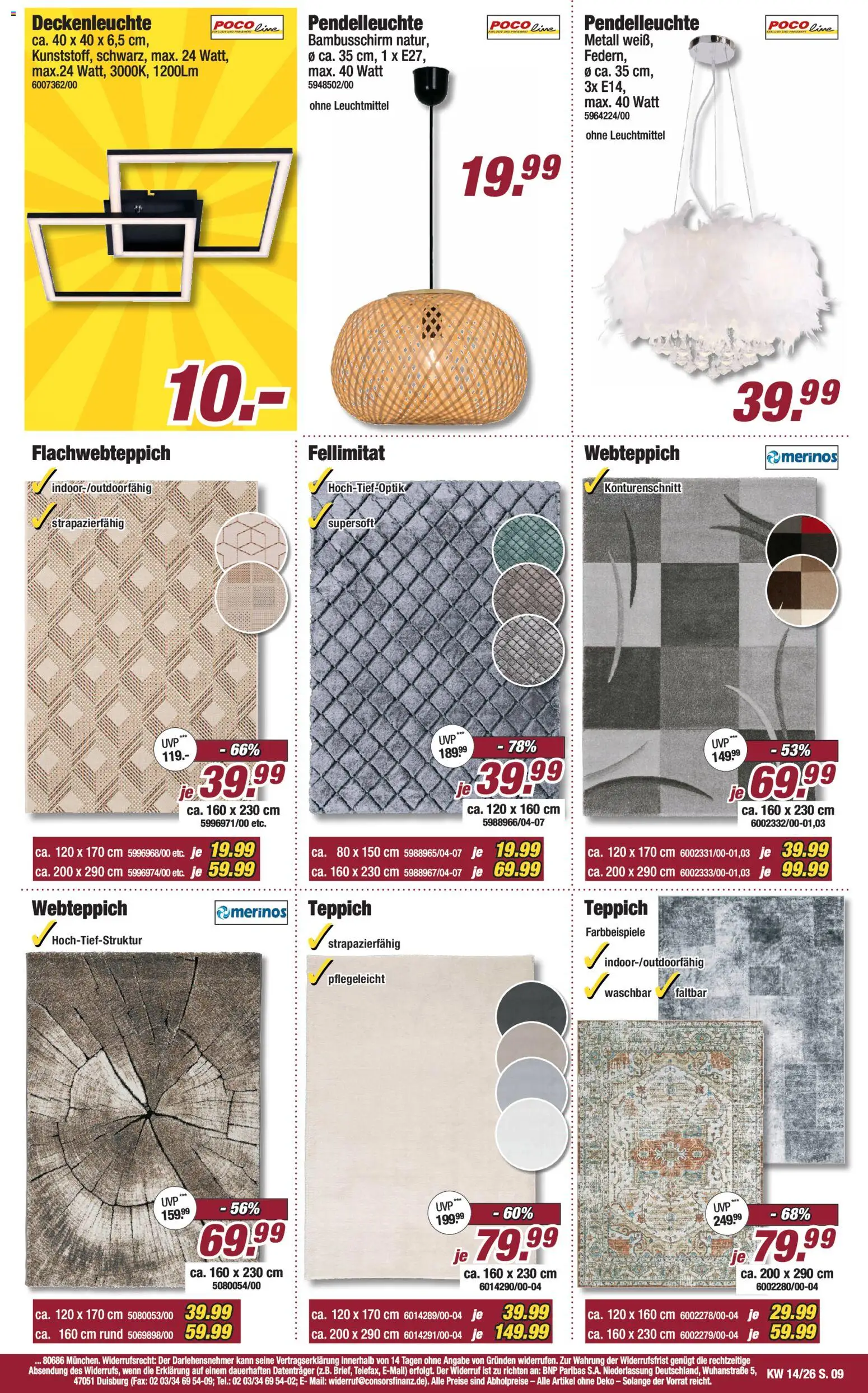 Poco Prospekt 	 – gültig ab 29.03.2026 | Seite: 9 | Produkte: Teppich