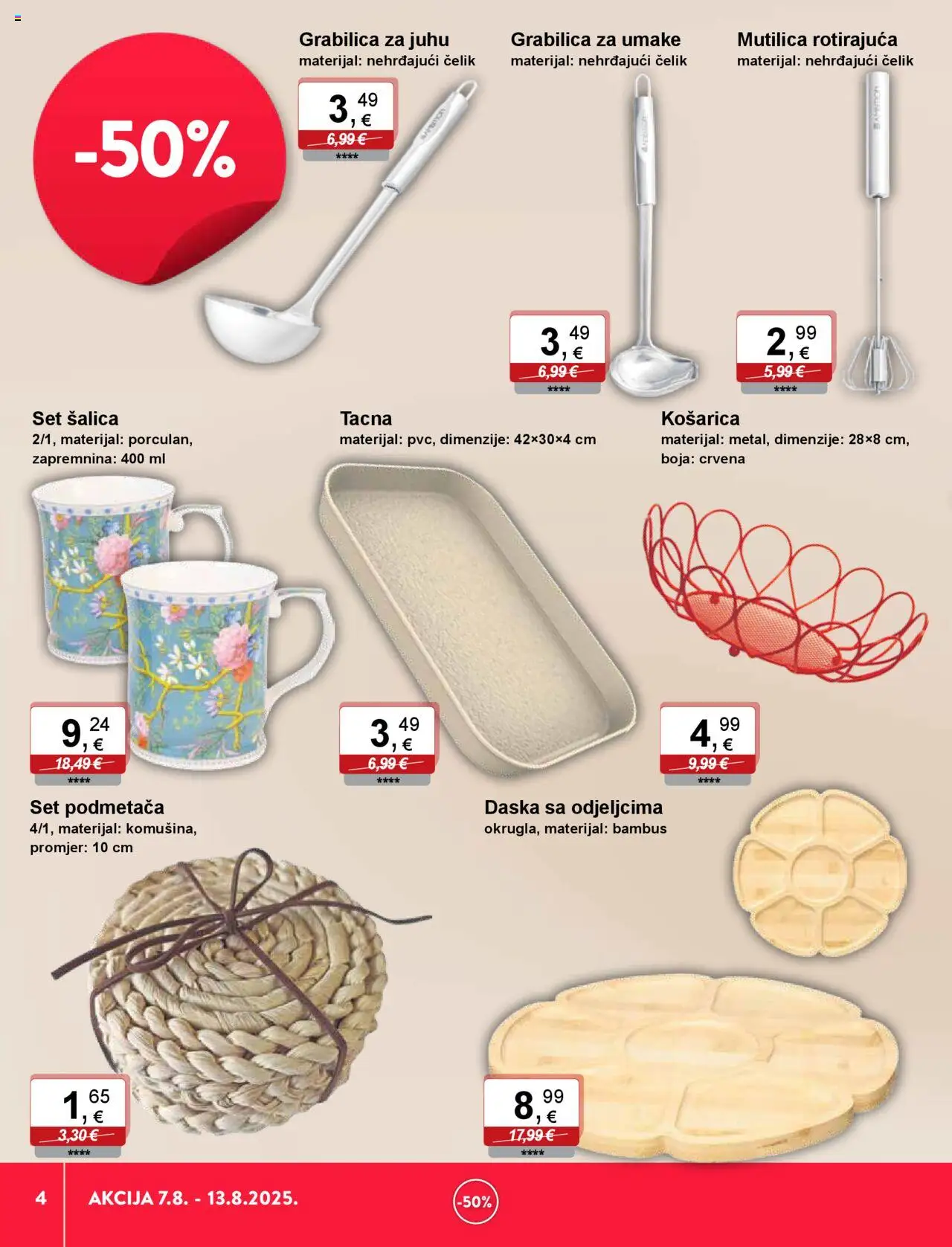 KTC katalog | vrijedi od 07.08.2025 | Stranica: 4 | Proizvodi: Šalica, Grabilica, Tacna, Mutilica