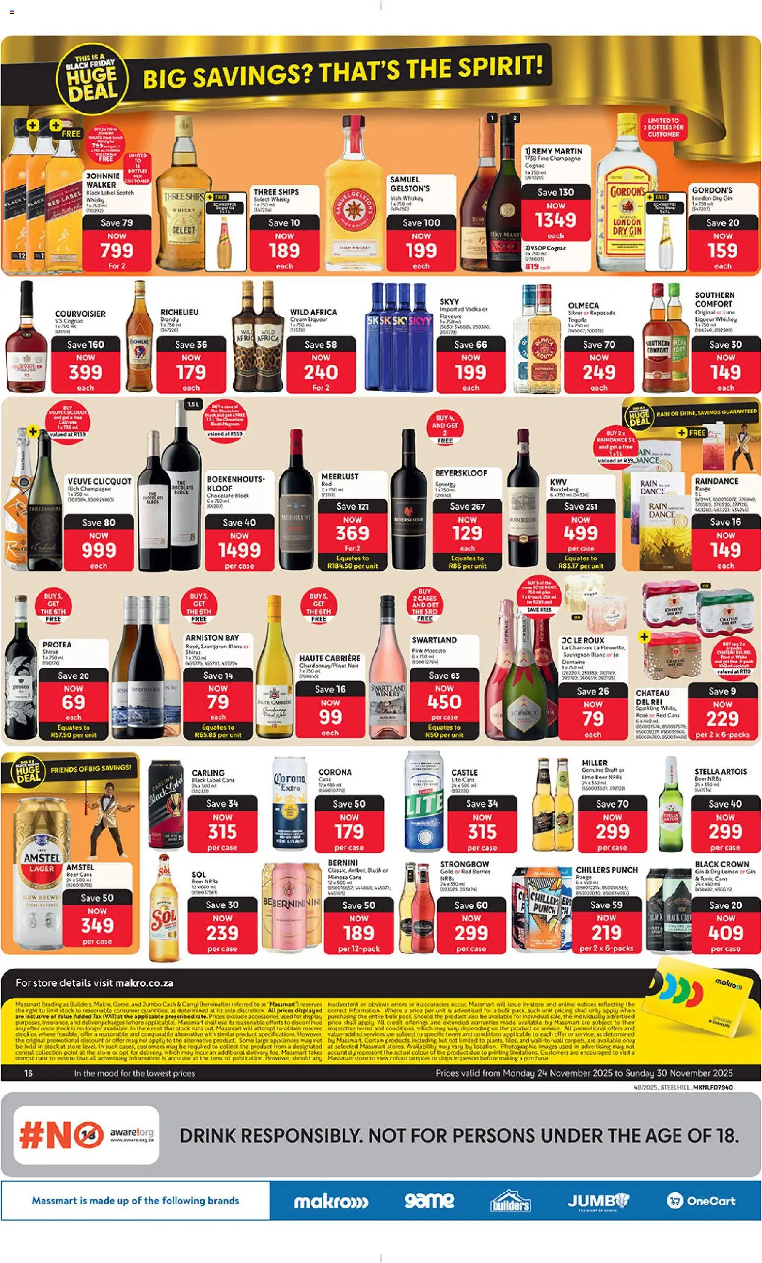New Makro catalogue – valid from 24.11.2025 | Page: 16 | Products: Gin, Chips, Cream, Vodka