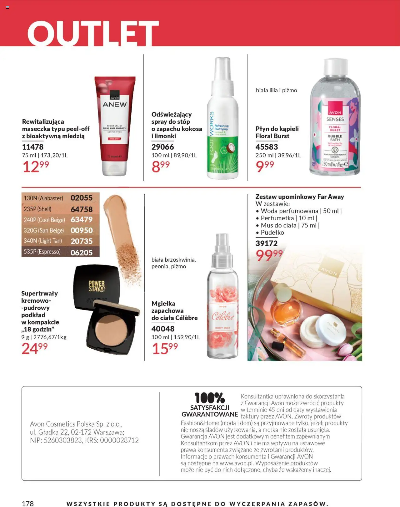 Avon Katalog 10 2025 od 01.10.2025 | Strona: 180 | Produkty: Płyn do kąpieli, Pudełko, Woda, Spray do stóp