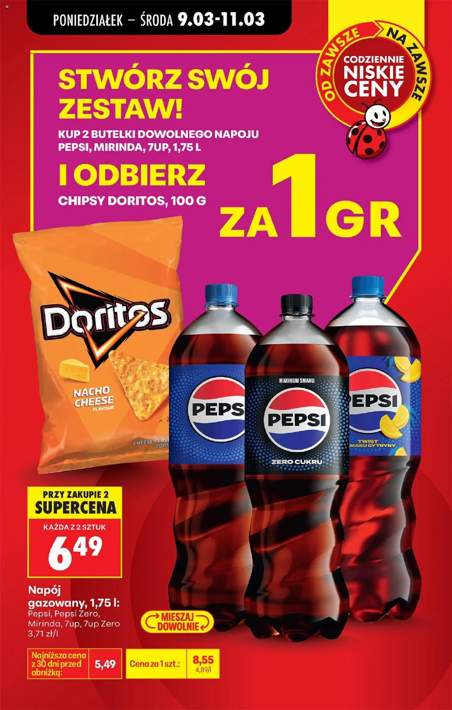 Biedronka gazetka od poniedziałku od 09.03.2026 | Strona: 19 | Produkty: Chipsy, Pepsi, Cytryny, Doritos